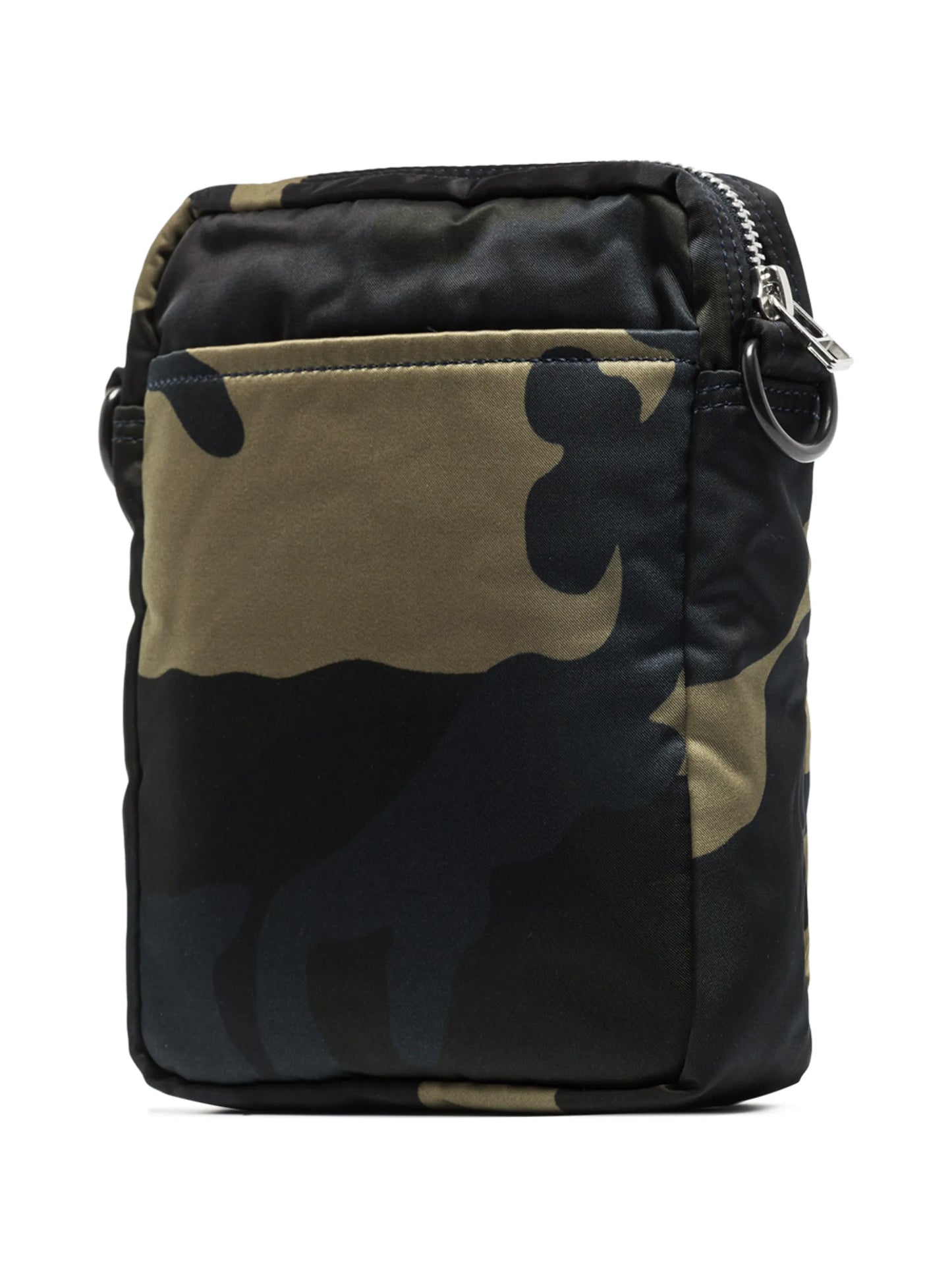 Vertical camouflage-print shoulder bag