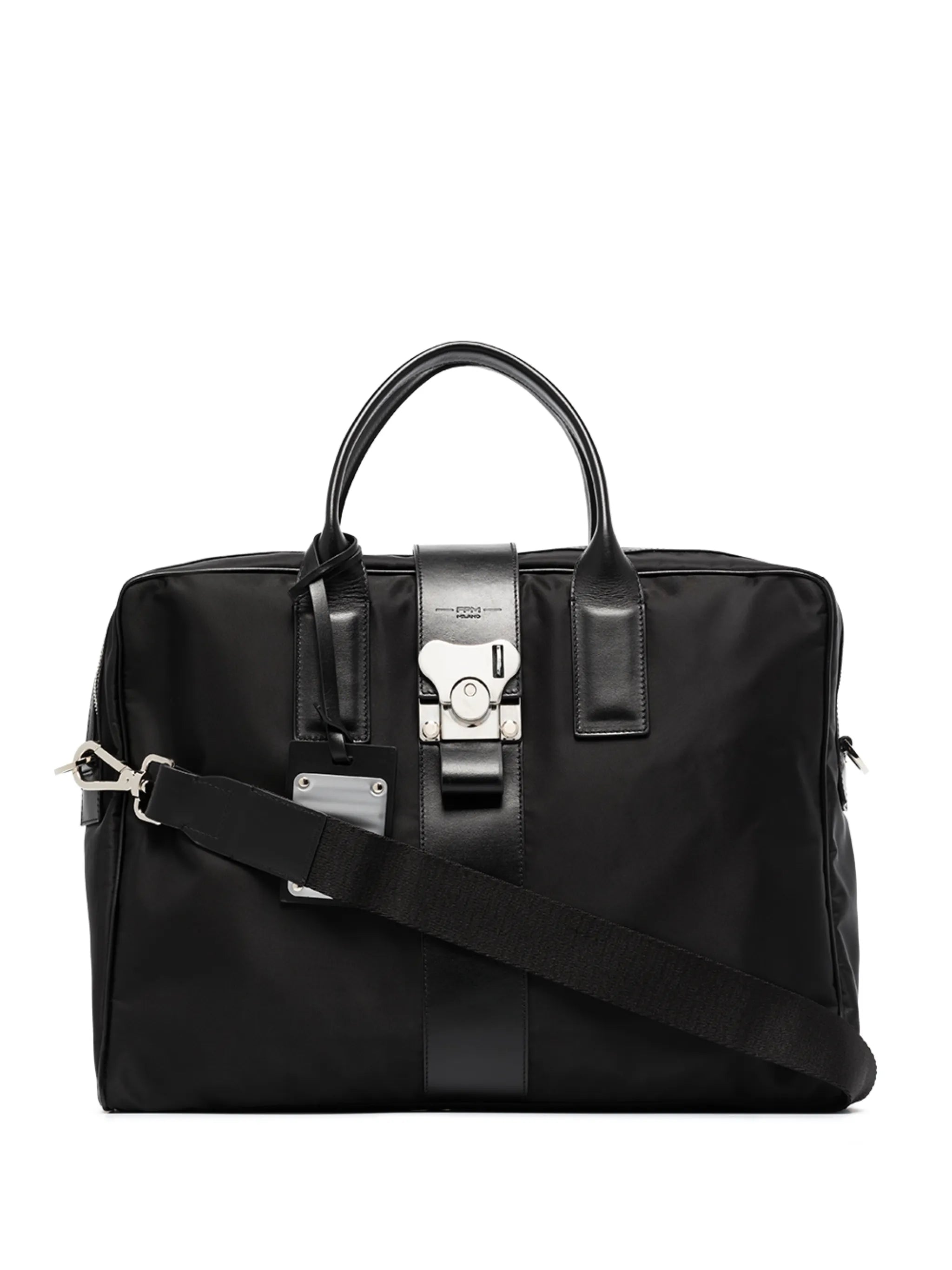 Bank On the Road leather-trim briefcase