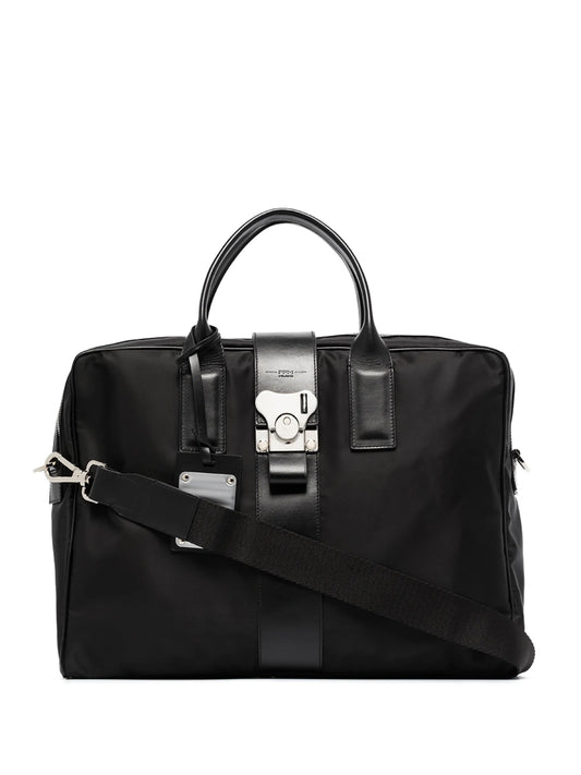 Bank On the Road leather-trim briefcase