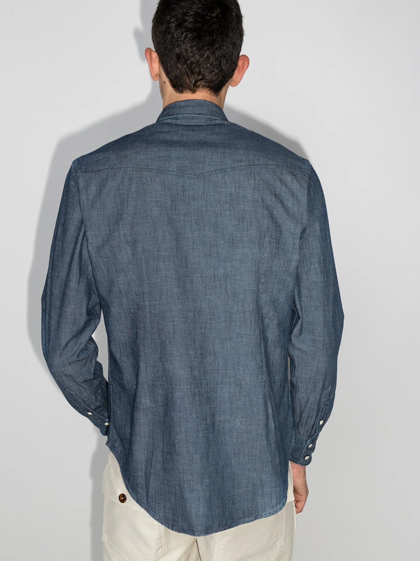 long-sleeve press-stud shirt