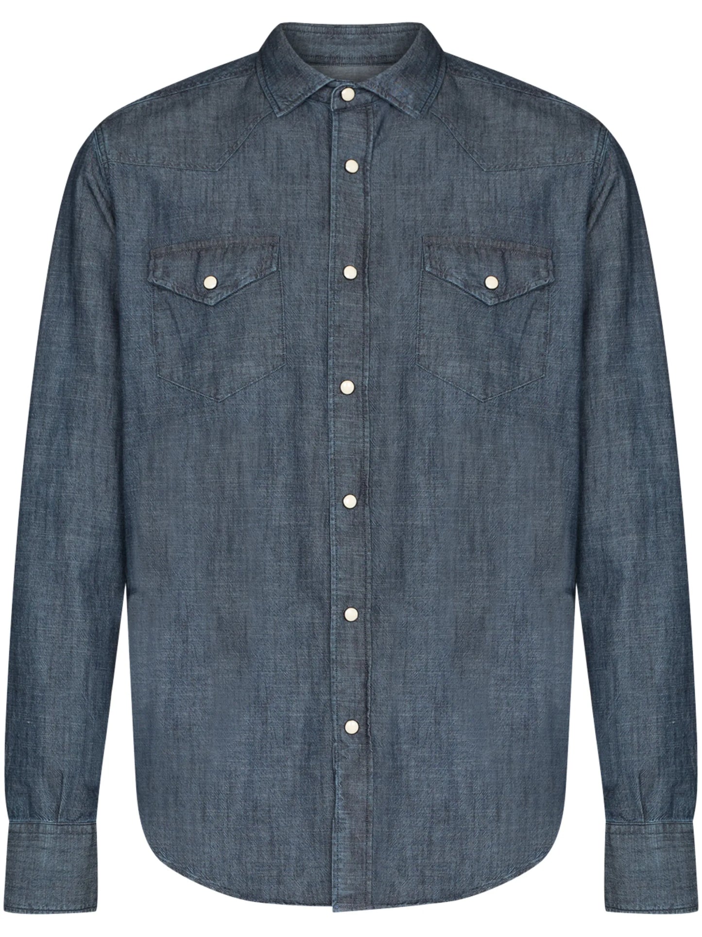 long-sleeve press-stud shirt