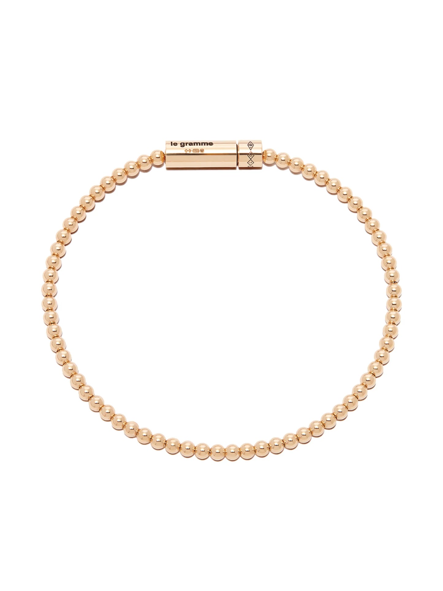 18kt yellow gold bead-chain bracelet