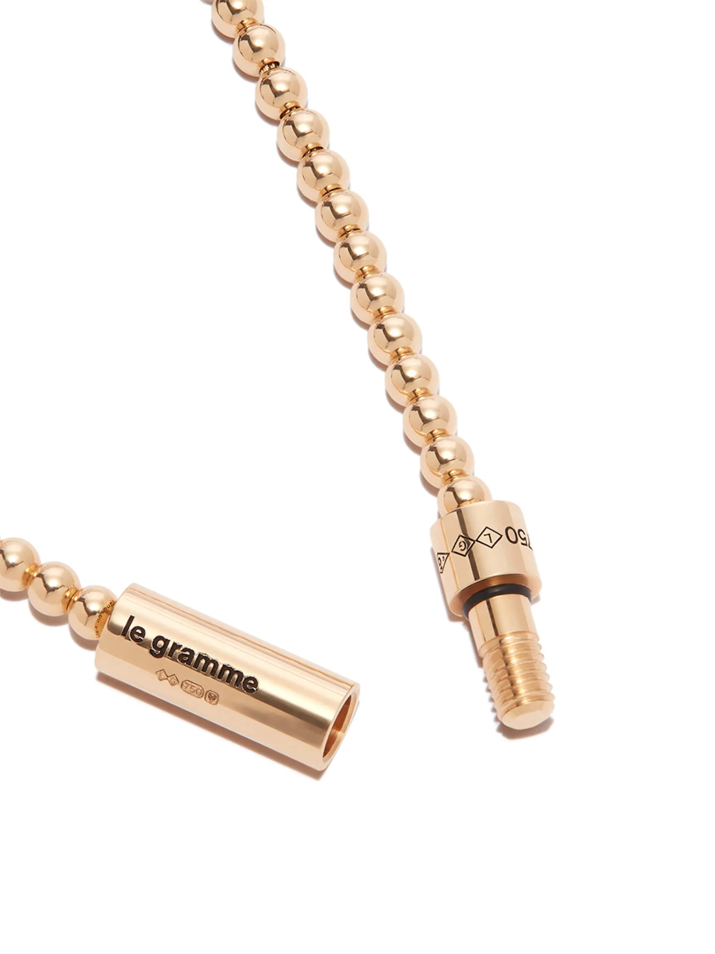 18kt yellow gold bead-chain bracelet