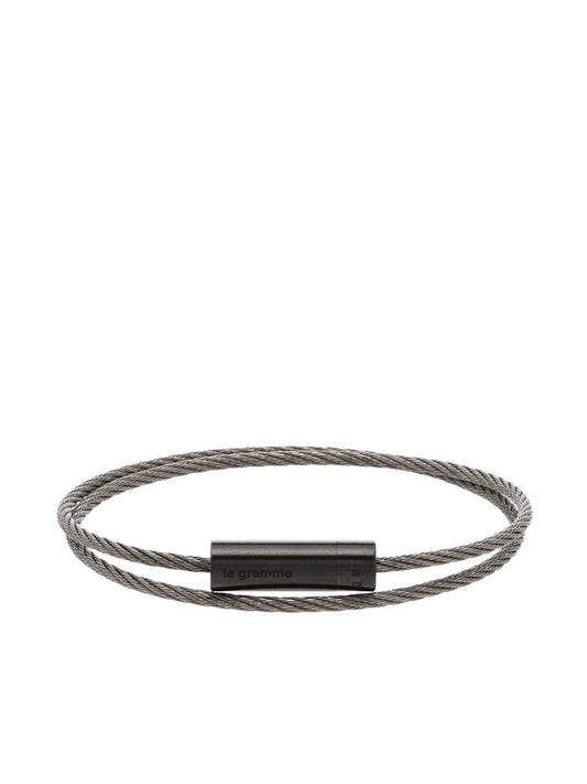 7g brushed double cable bracelet