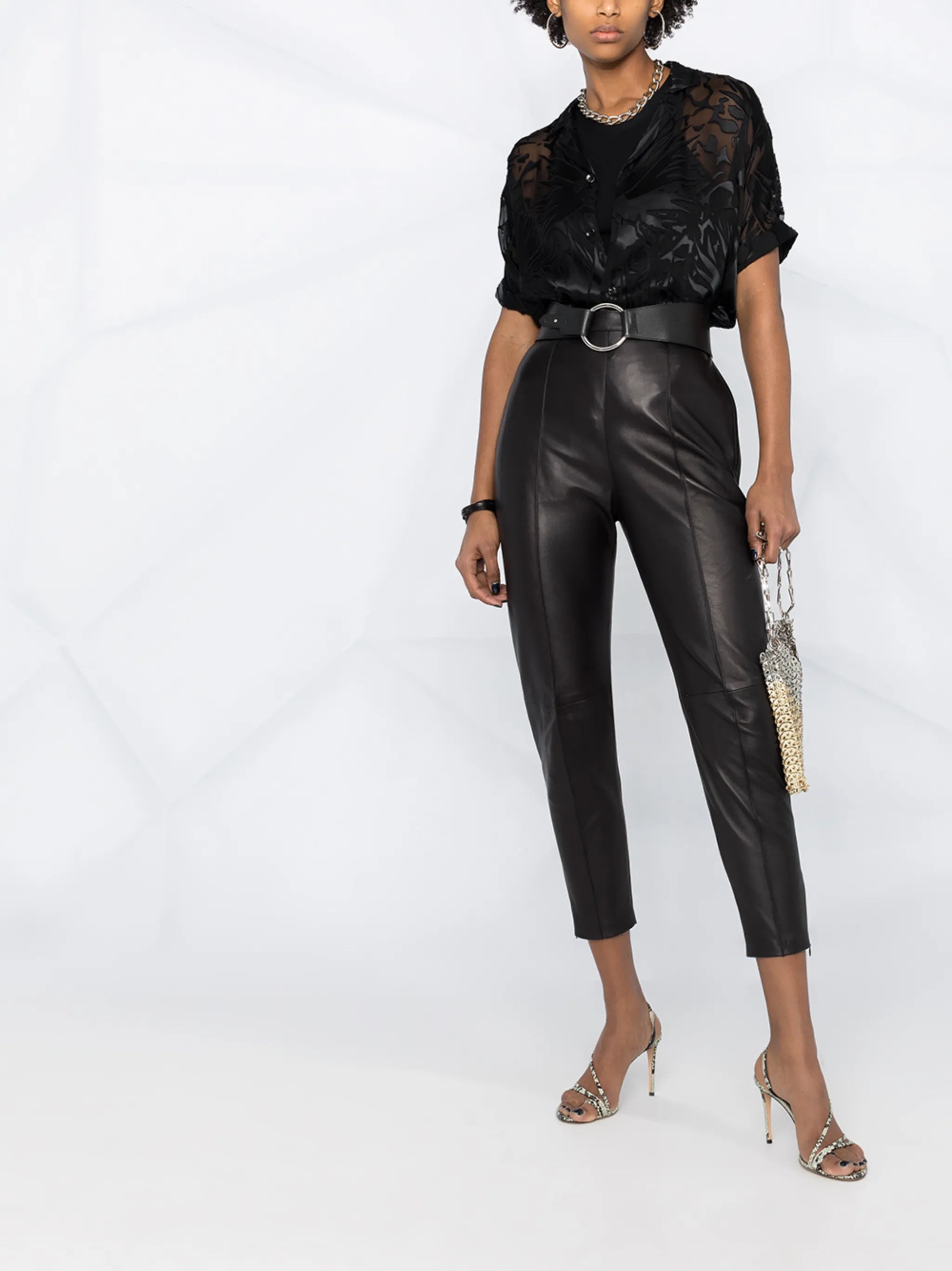 cropped tapered trousers