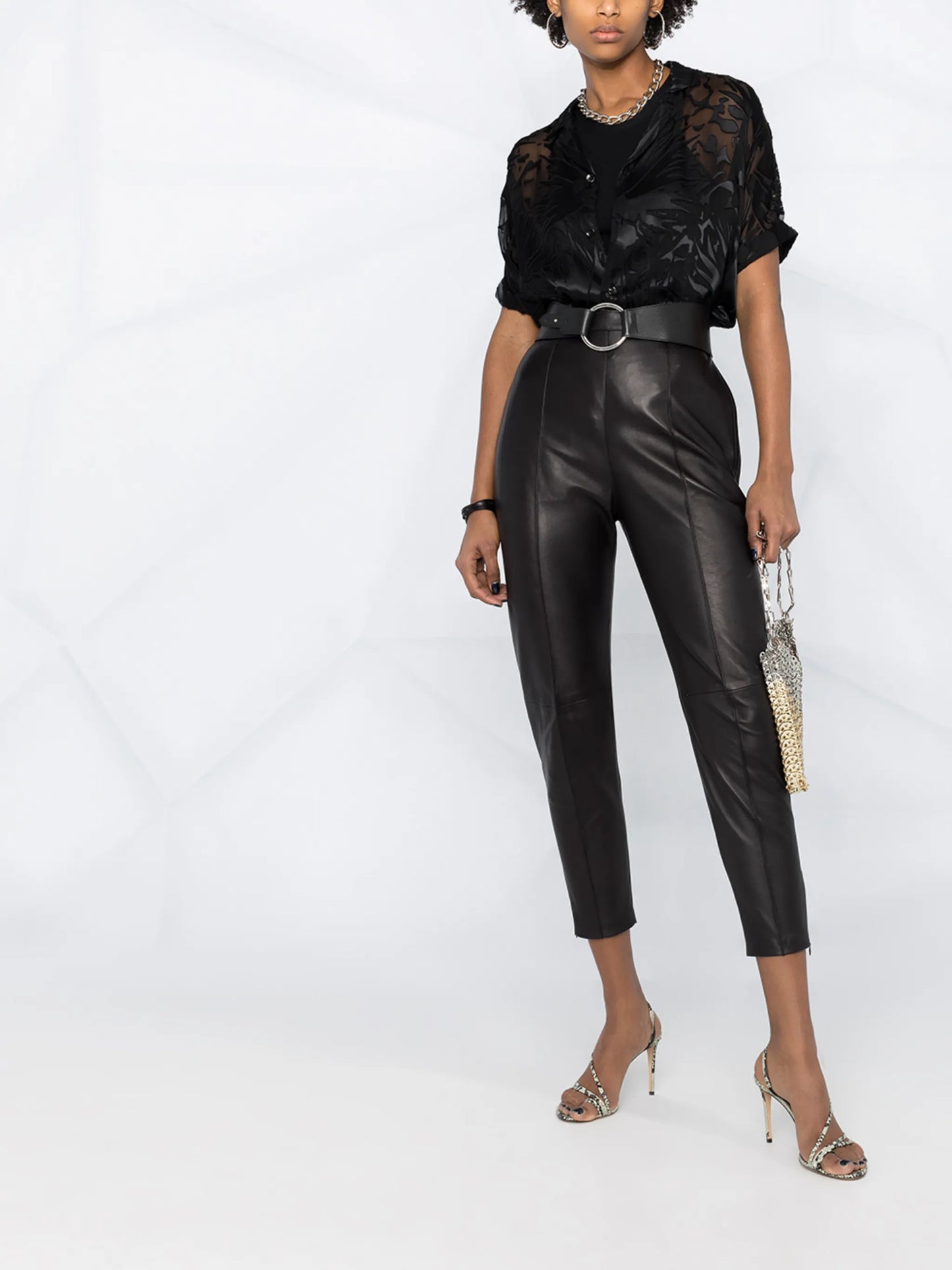 cropped tapered trousers