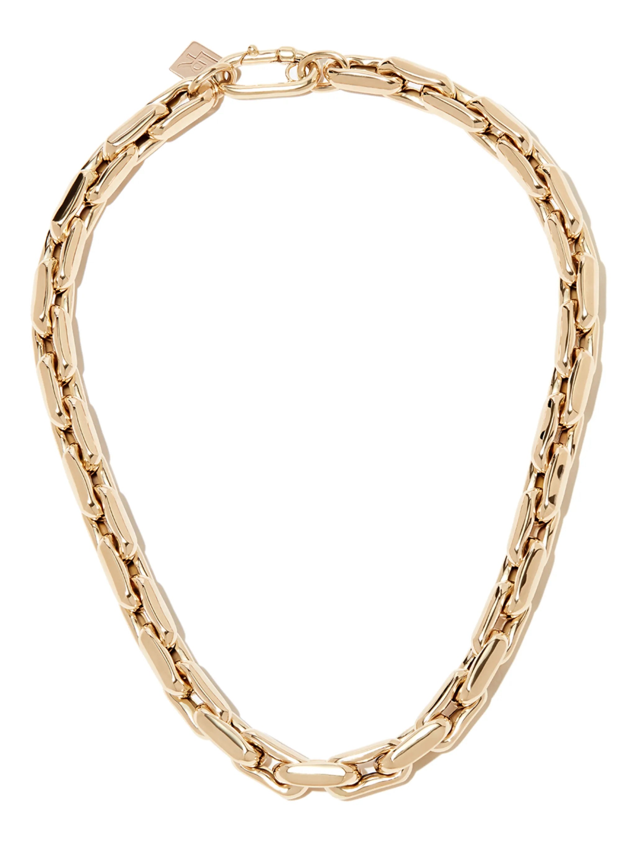 14kt yellow gold square-link necklace