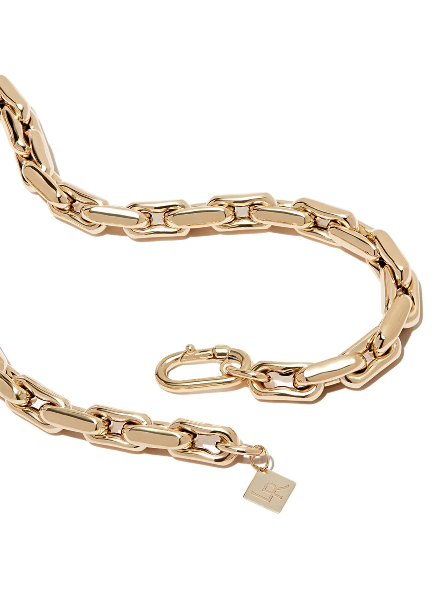 14kt yellow gold square-link necklace