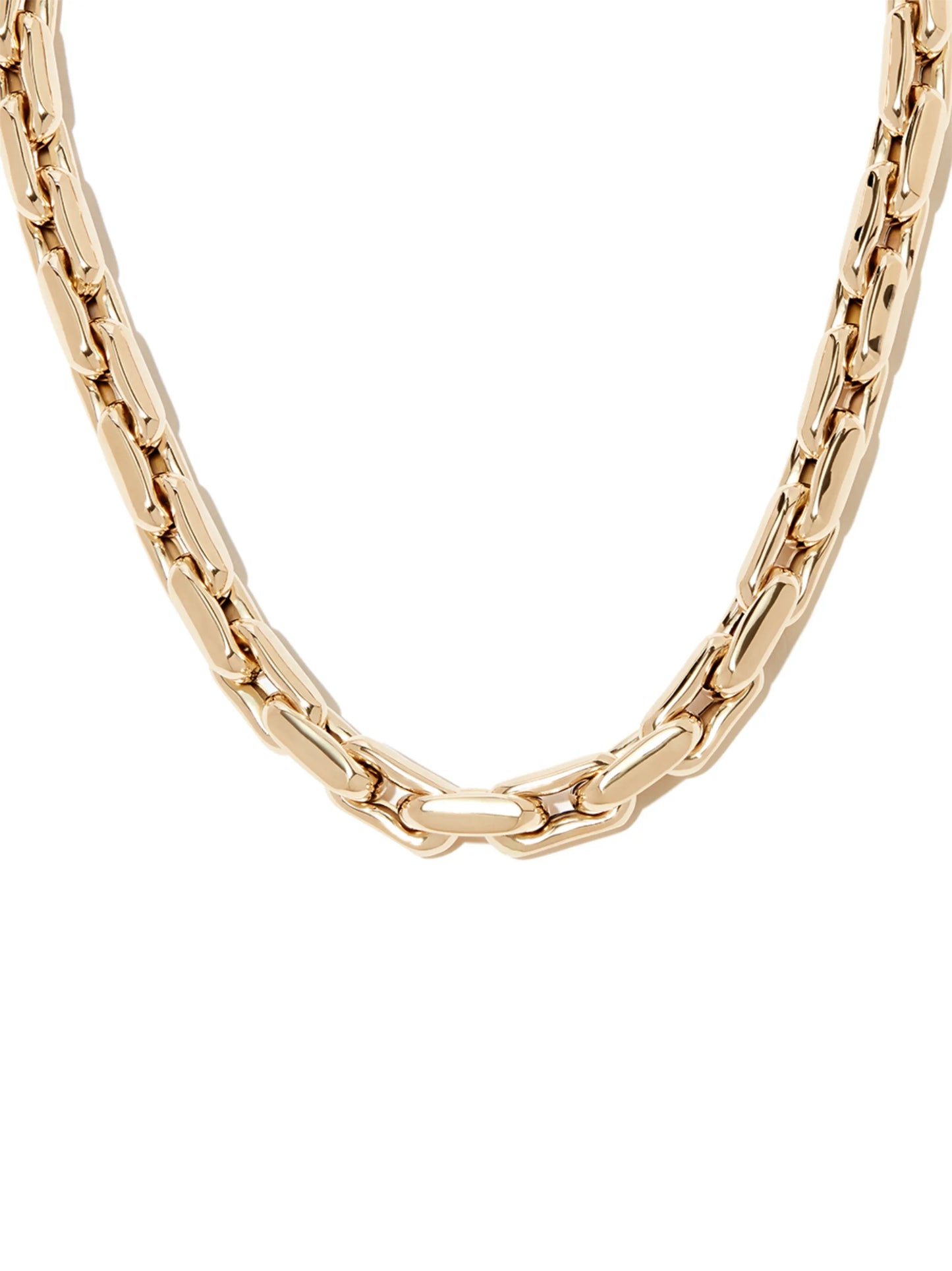 14kt yellow gold square-link necklace