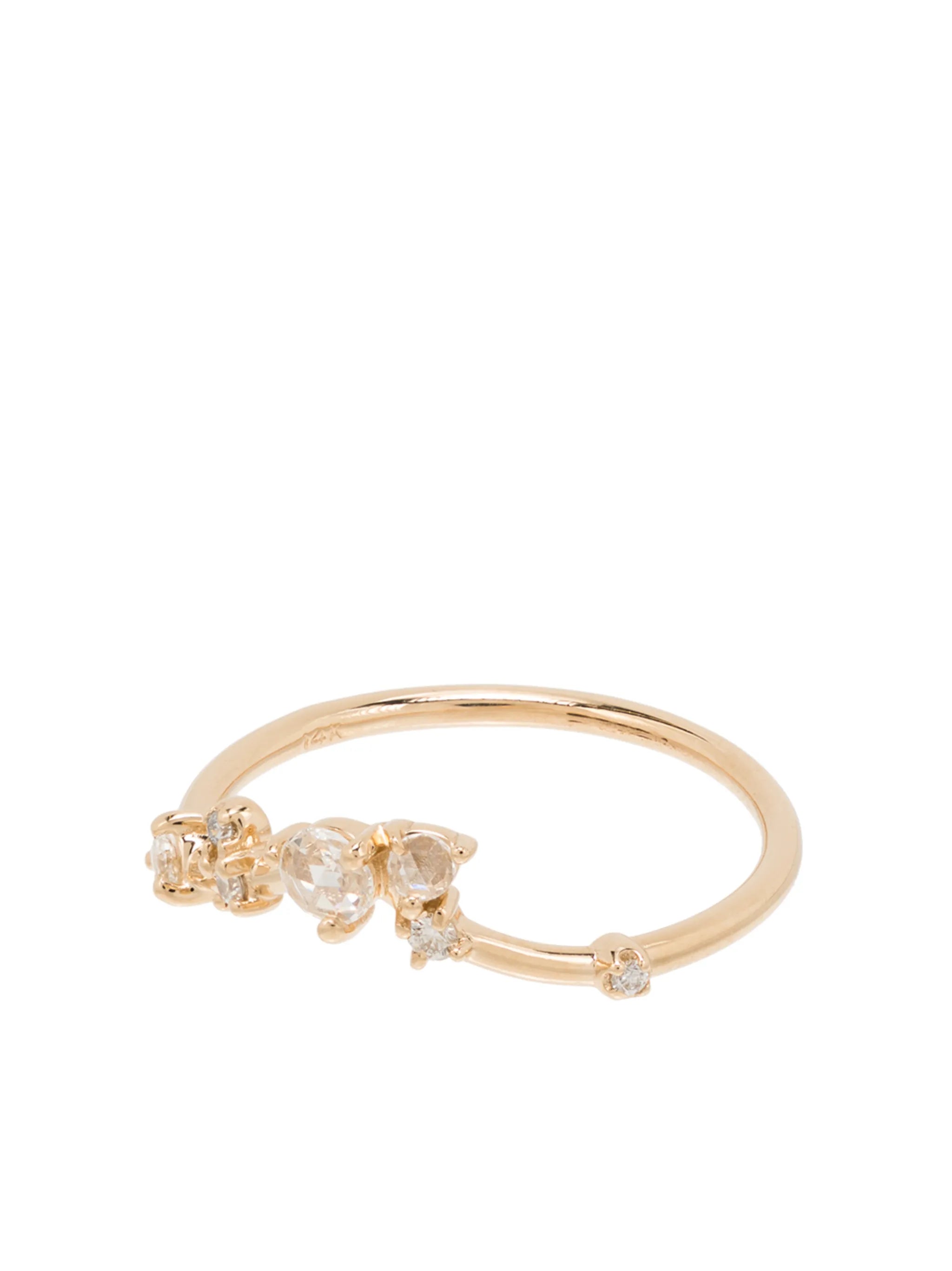 14kt yellow gold diamond-embellished ring