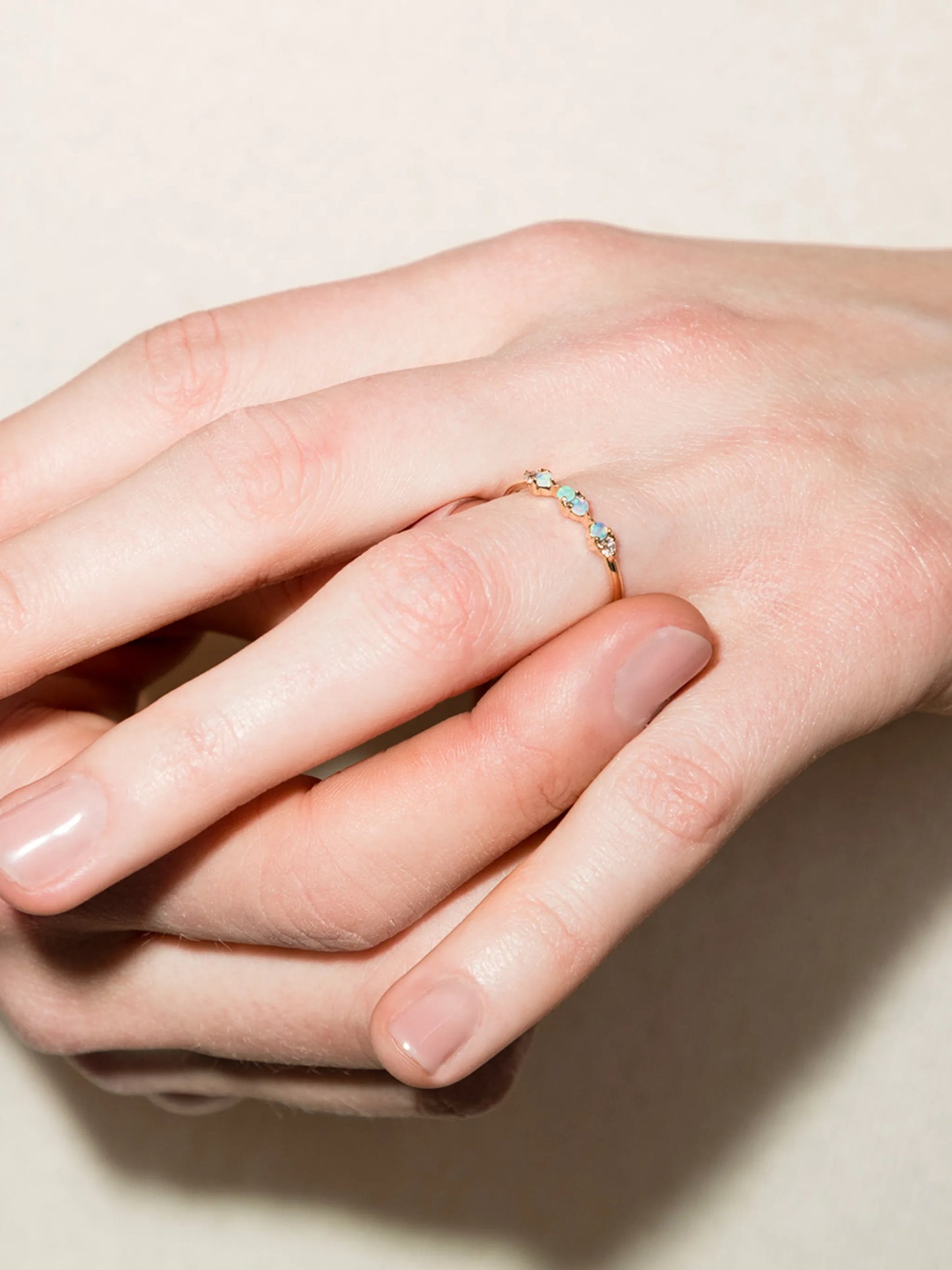 14kt yellow gold demi-paired ring