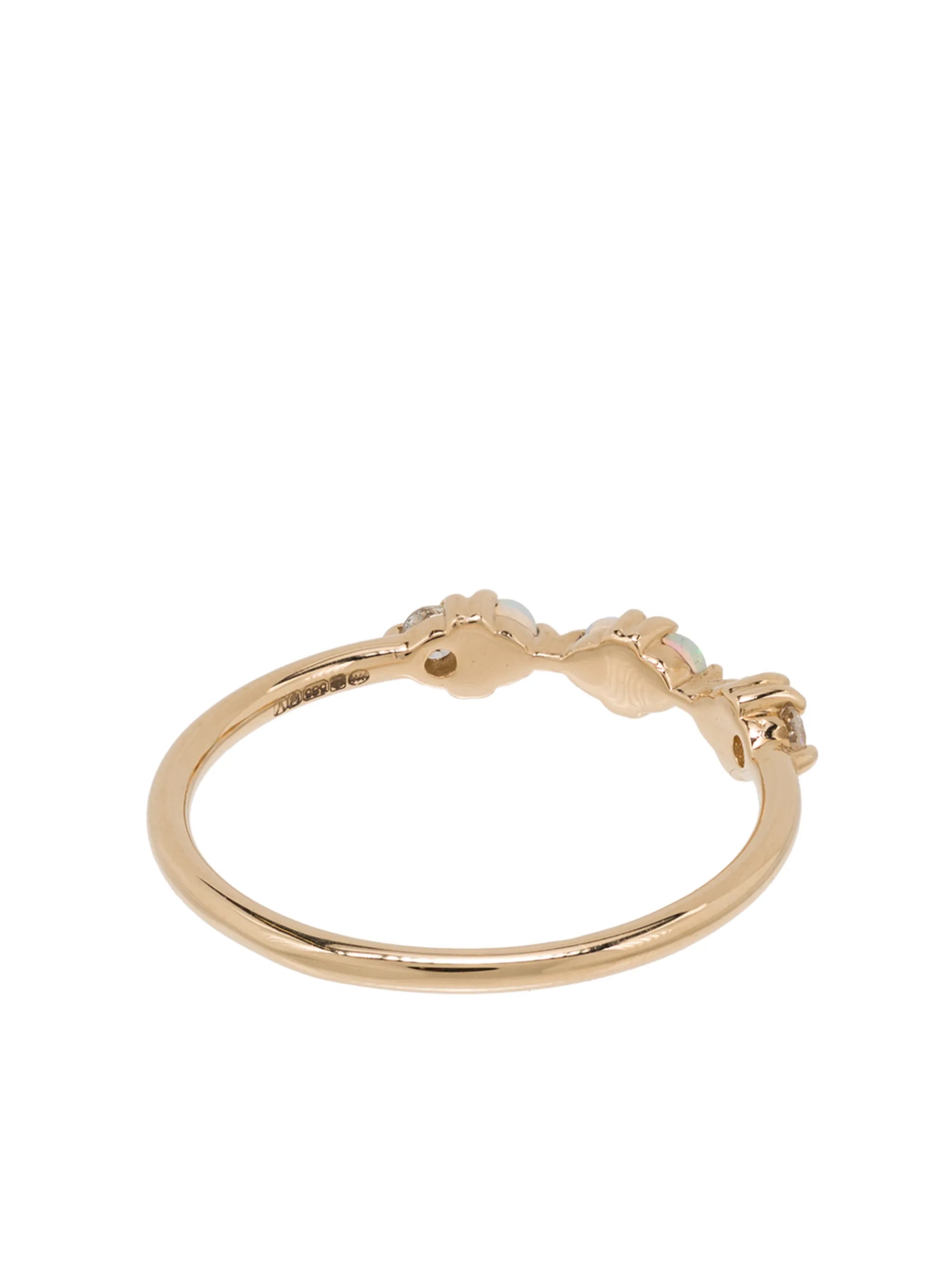 14kt yellow gold demi-paired ring
