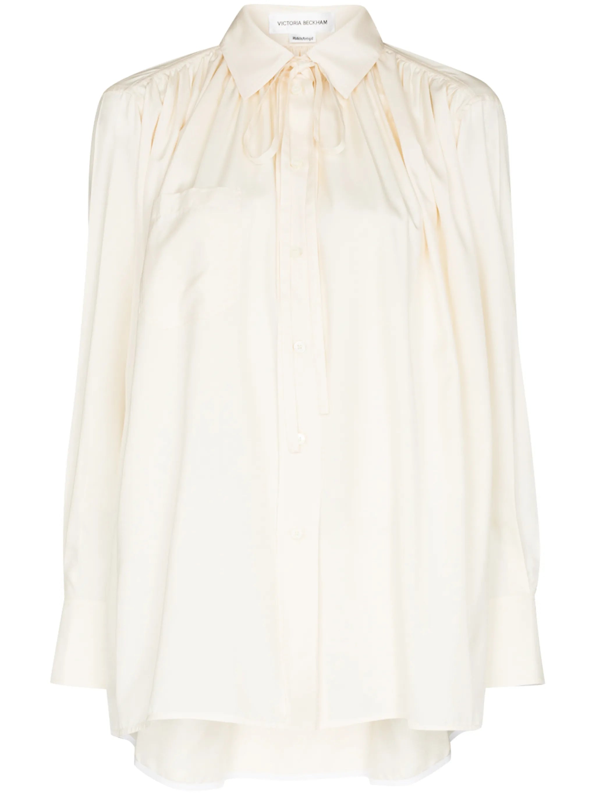tie-neck silk blouse