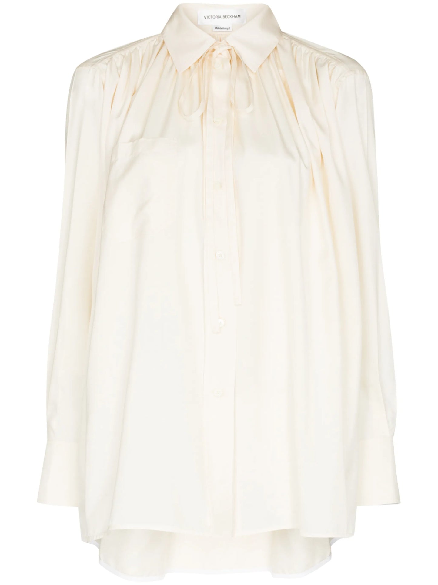 tie-neck silk blouse