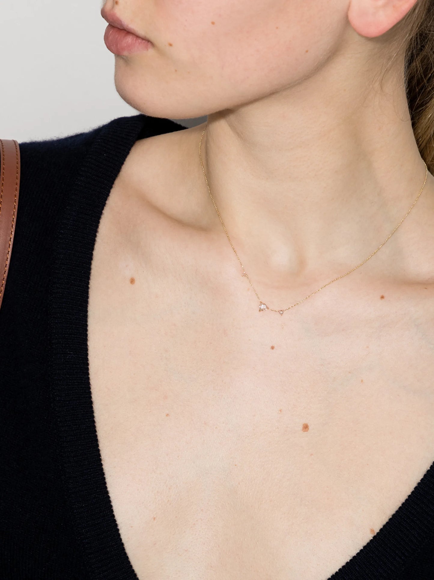 14kt yellow gold Three Step diamond necklace