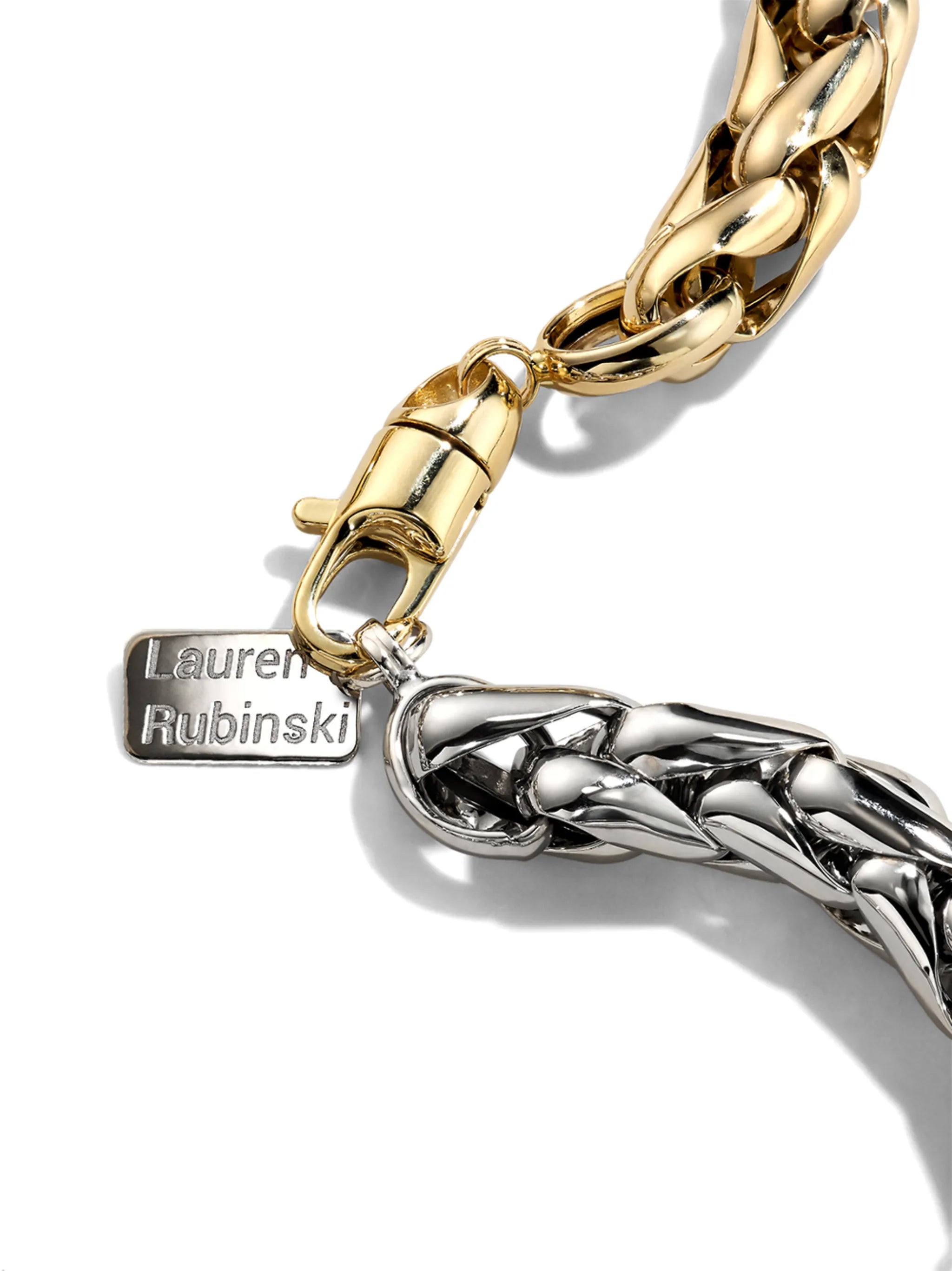 14kt yellow and white gold two-tone link necklace