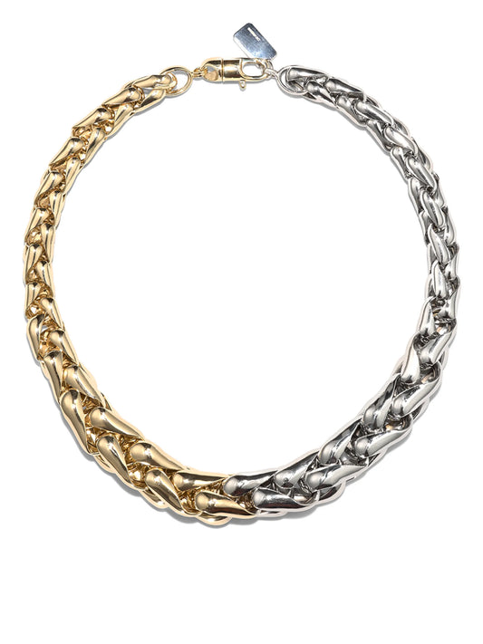 14kt yellow and white gold two-tone link necklace