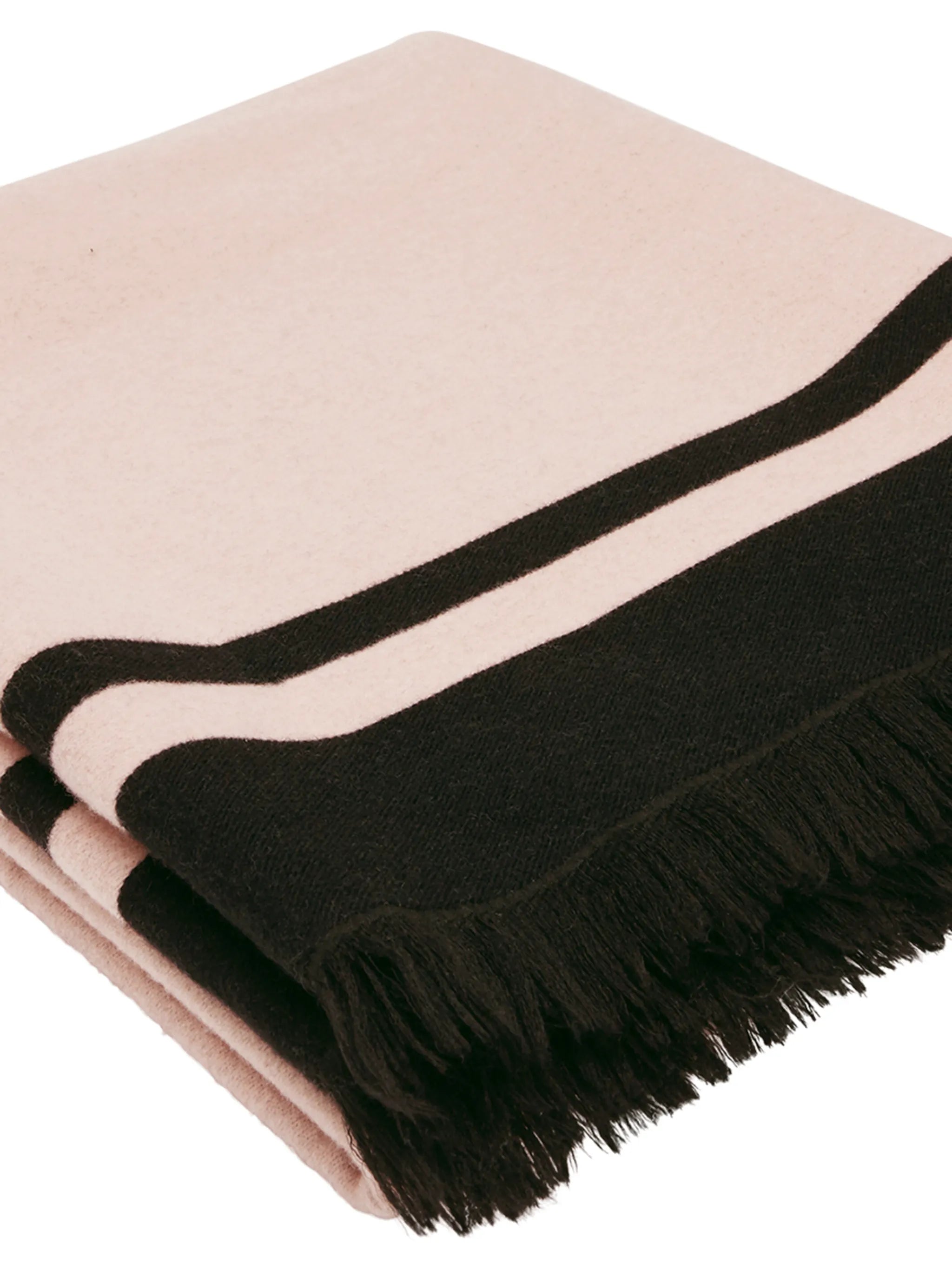 logo-print fringed scarf