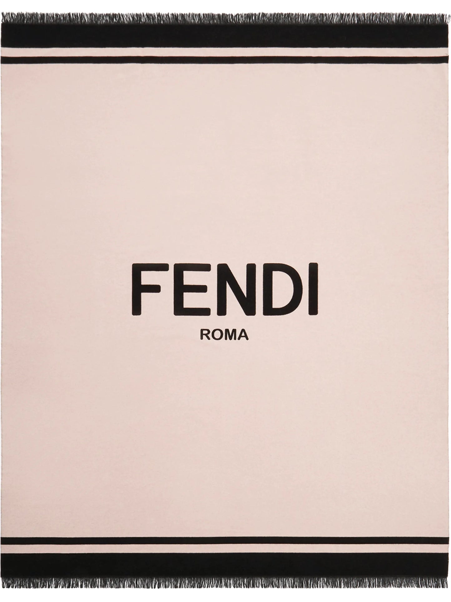 logo-print fringed scarf