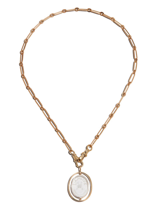 9kt yellow gold L'Amour N°2 crystal necklace