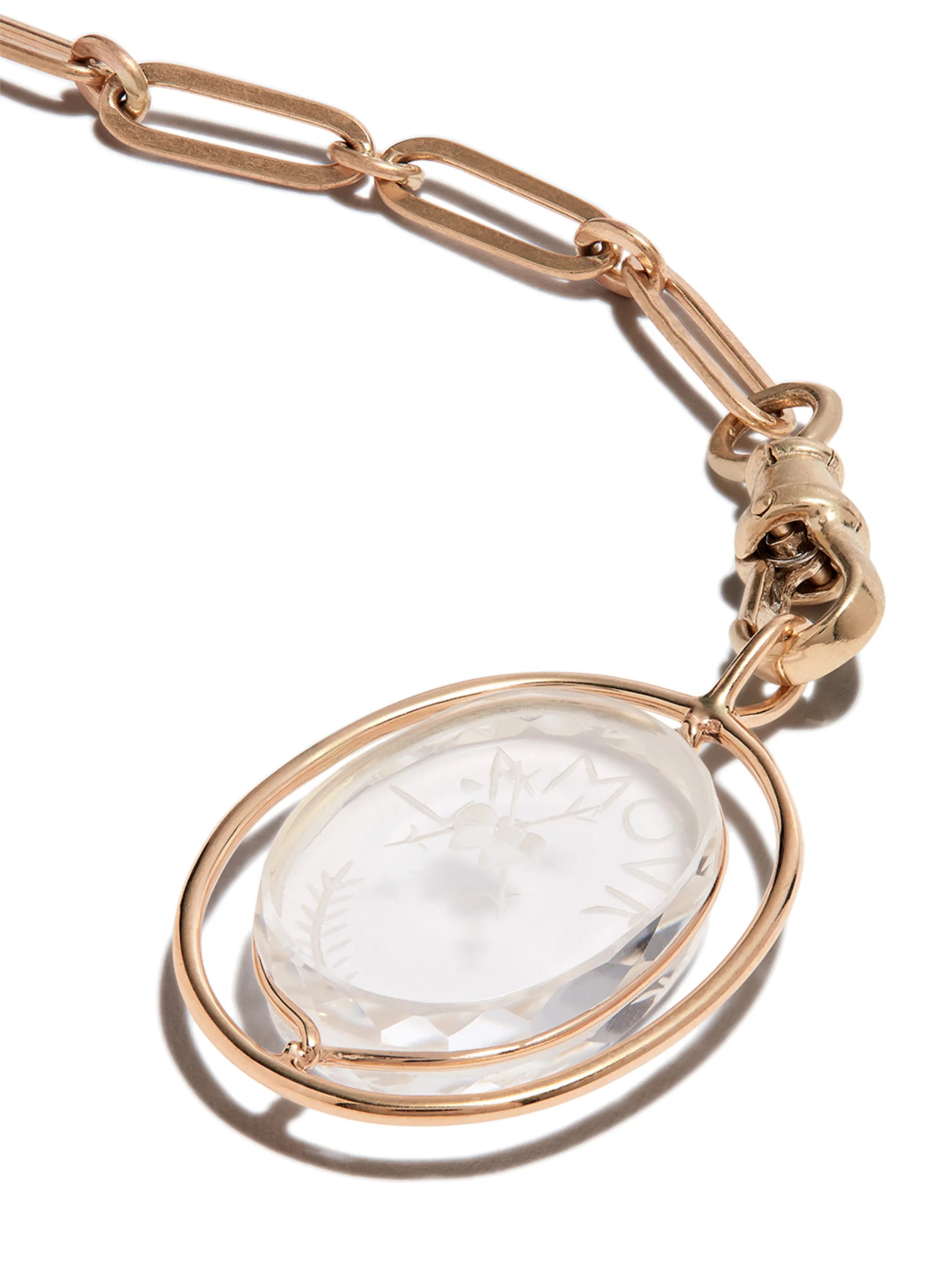 9kt yellow gold L'Amour N°2 crystal necklace