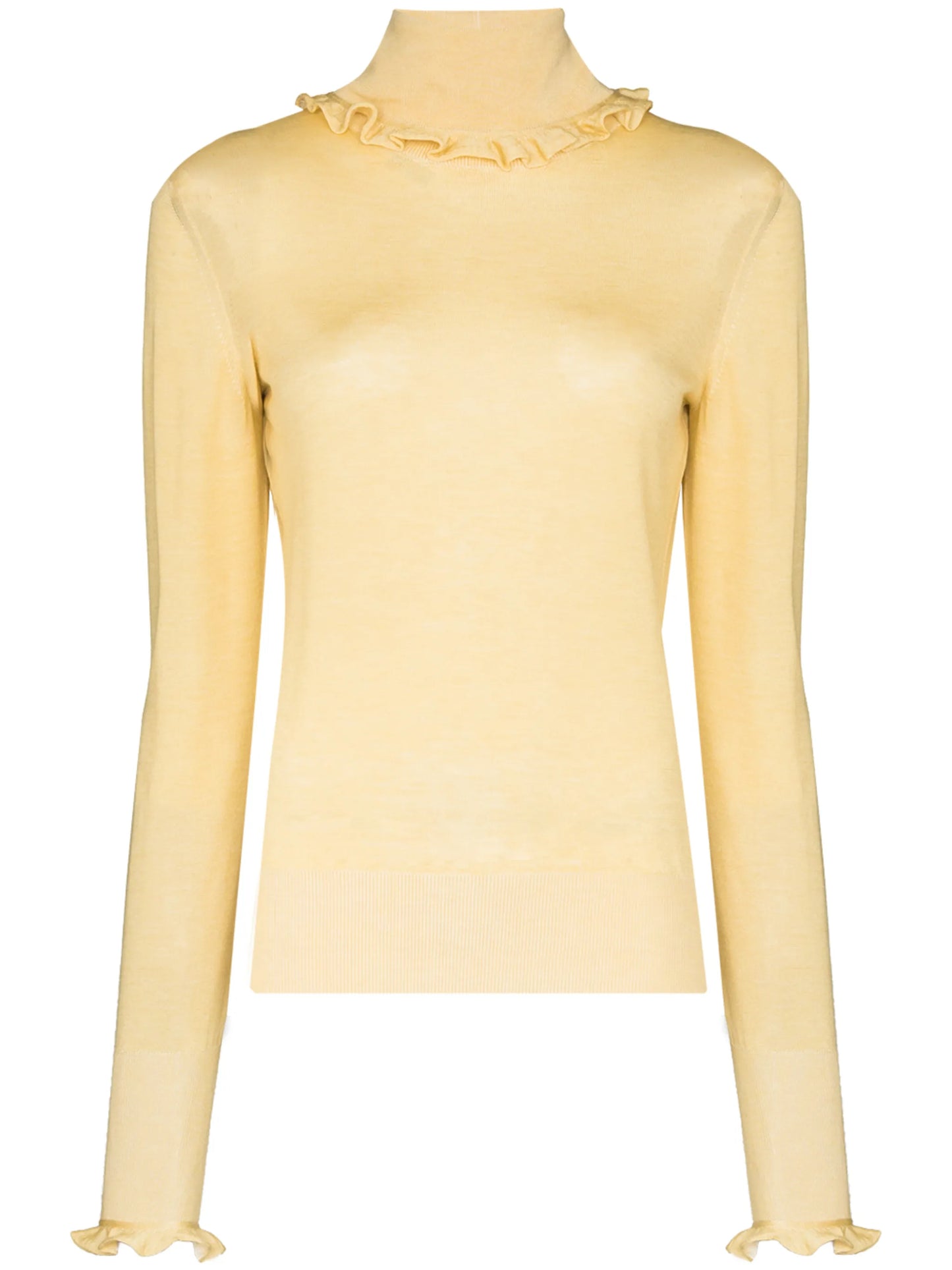 frill-trim fine-knit jumper