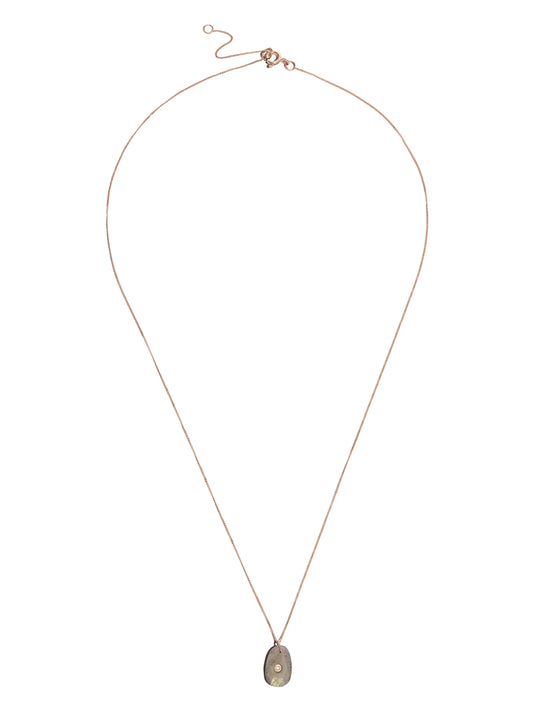 9kt rose gold labradorite and diamond necklace
