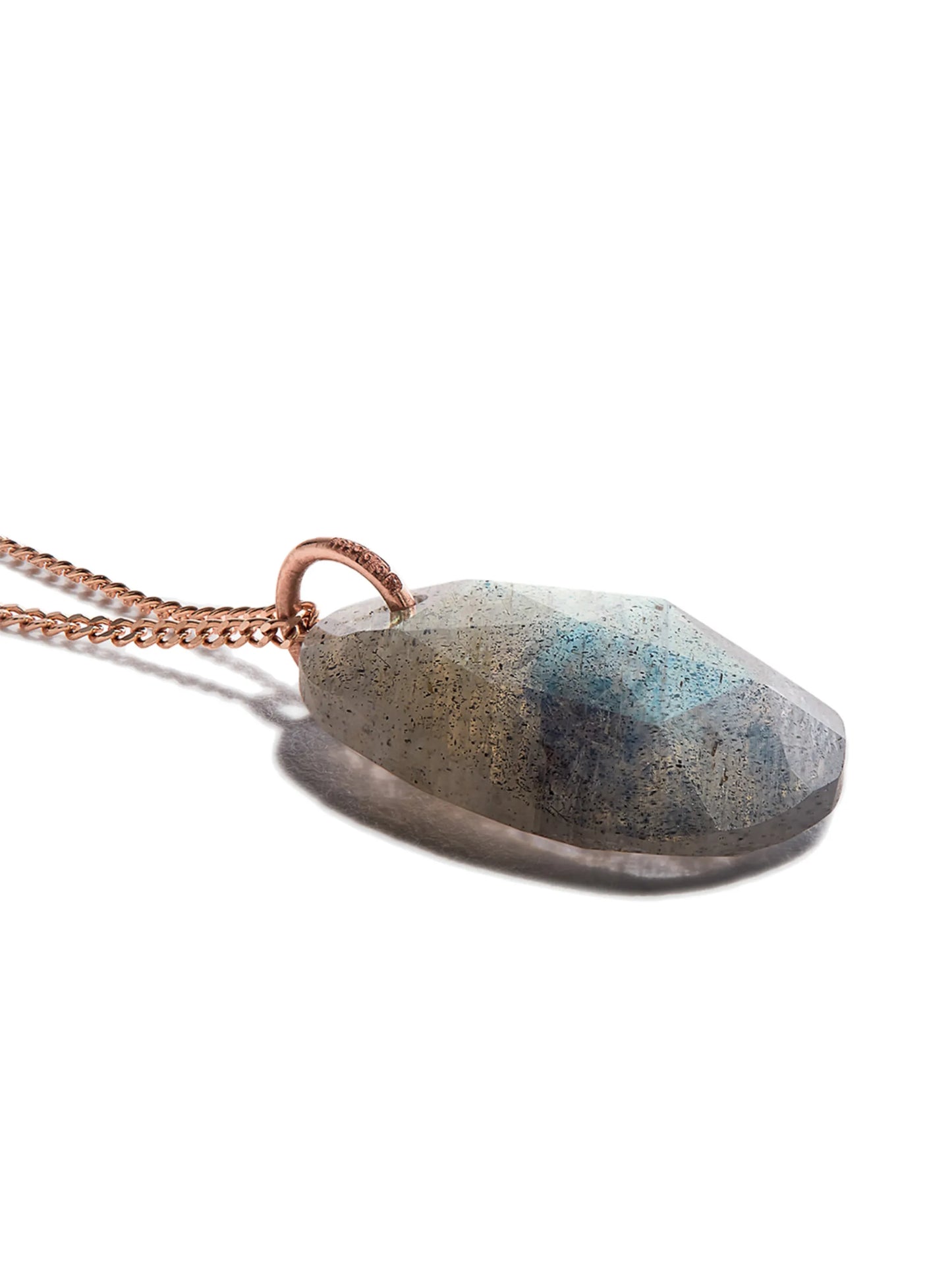 9kt rose gold labradorite and diamond necklace