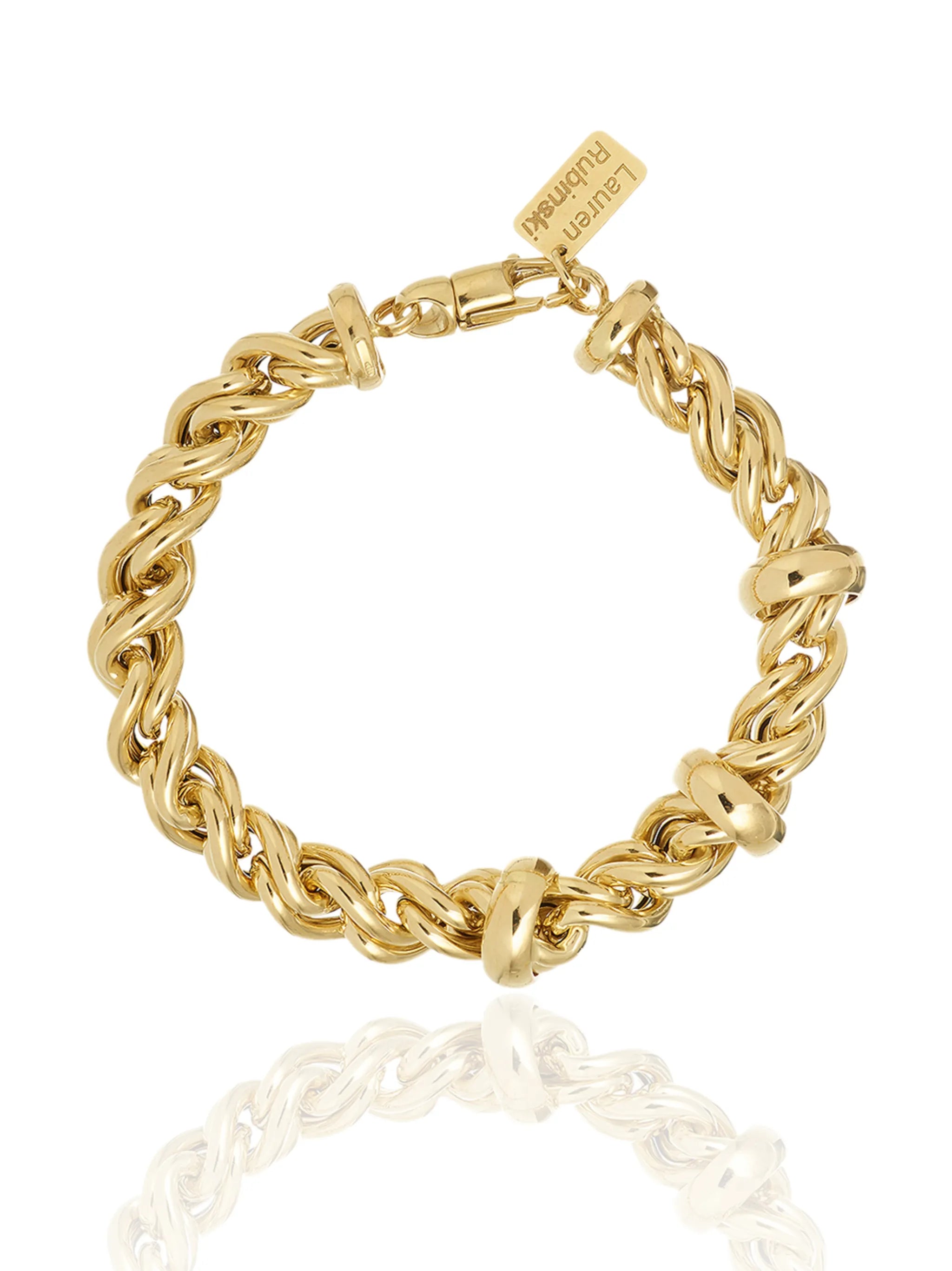 14kt yellow gold rope-chain bracelet