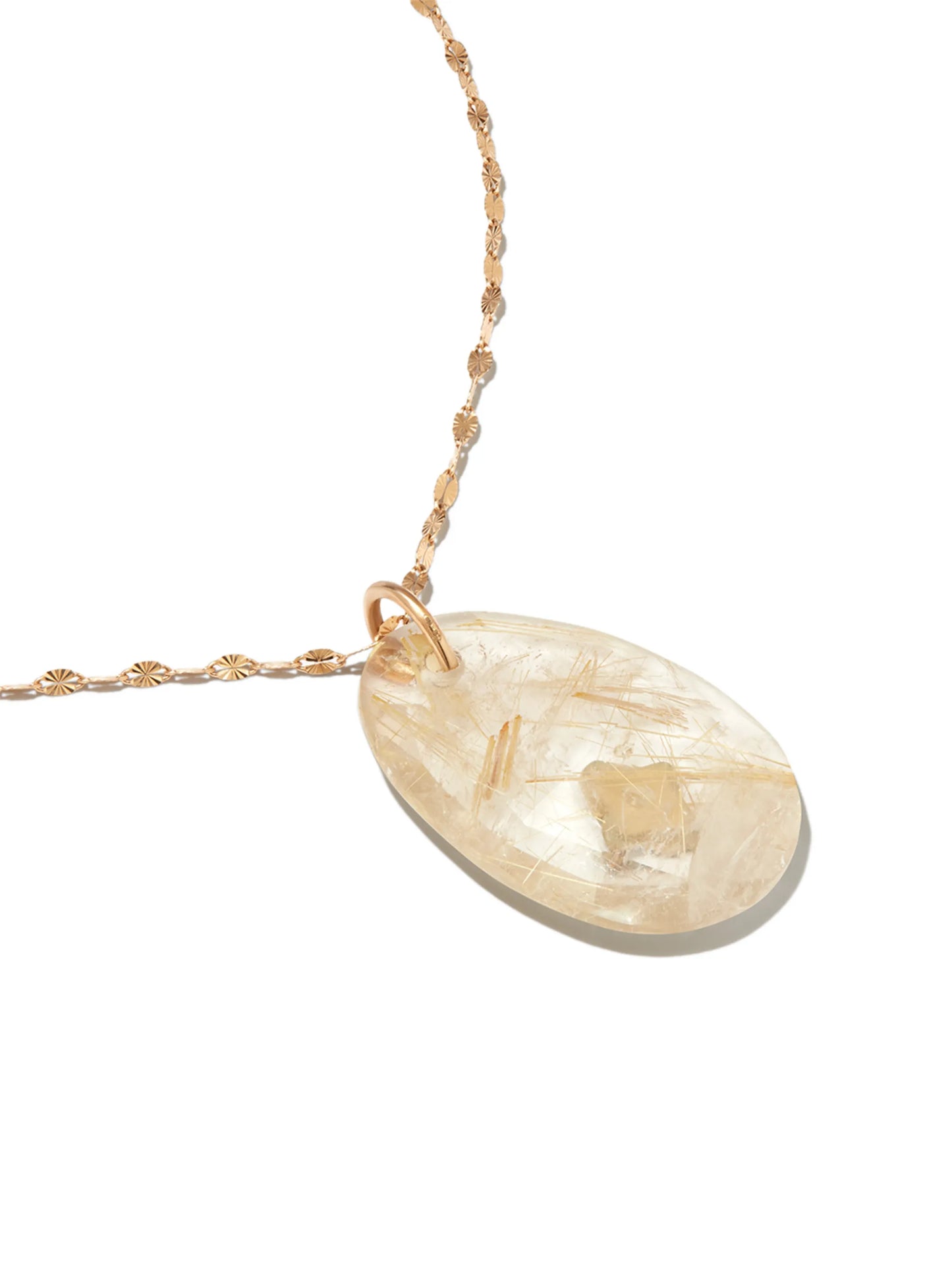 9K yellow gold Gaia quartz-pendant necklace