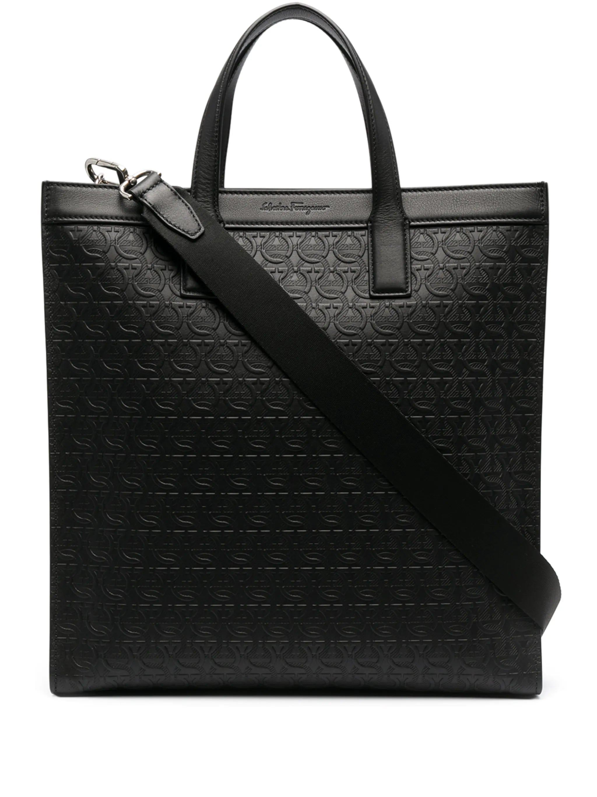logo-embossed tote bag