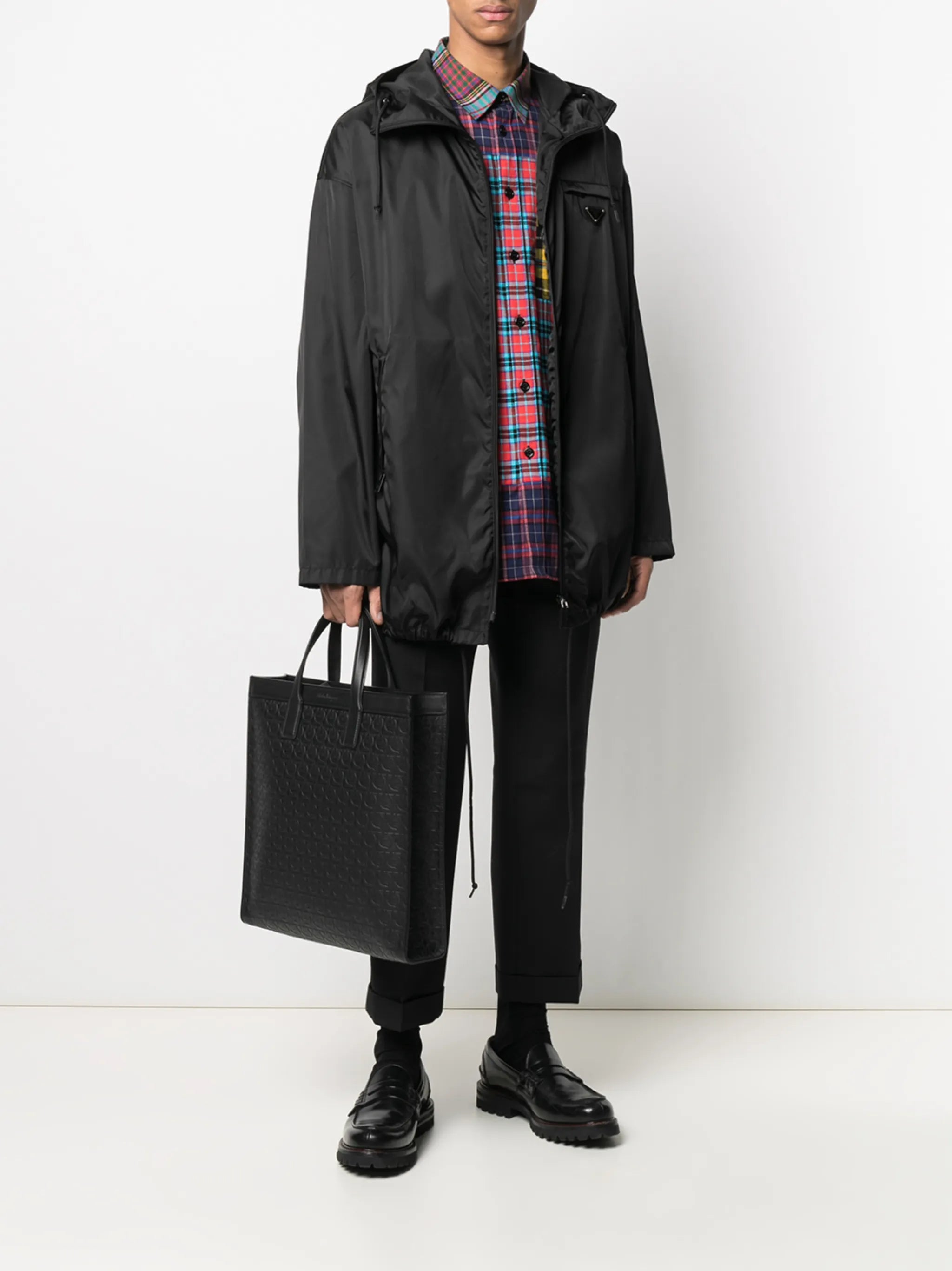 logo-embossed tote bag