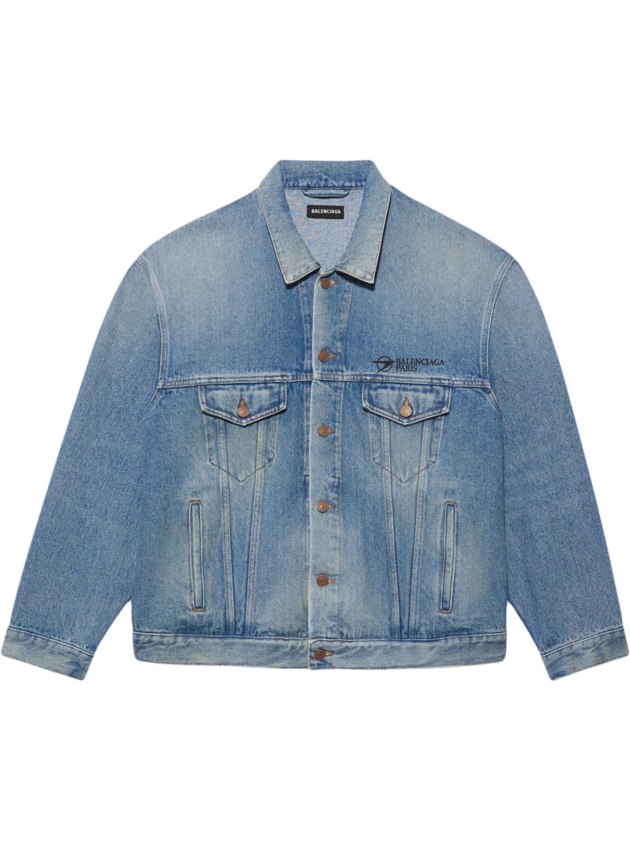 logo-embroidered denim jacket