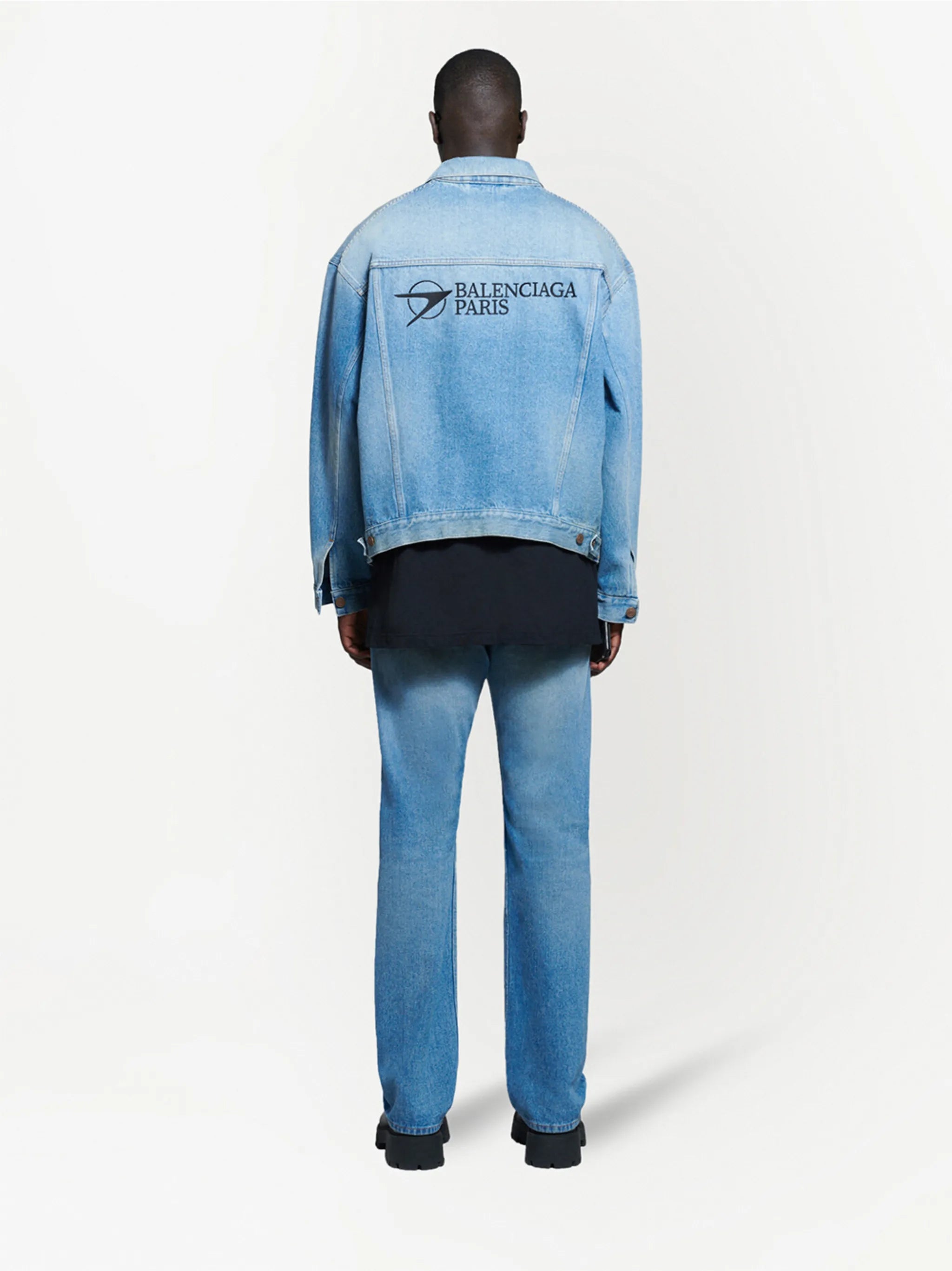 logo-embroidered denim jacket