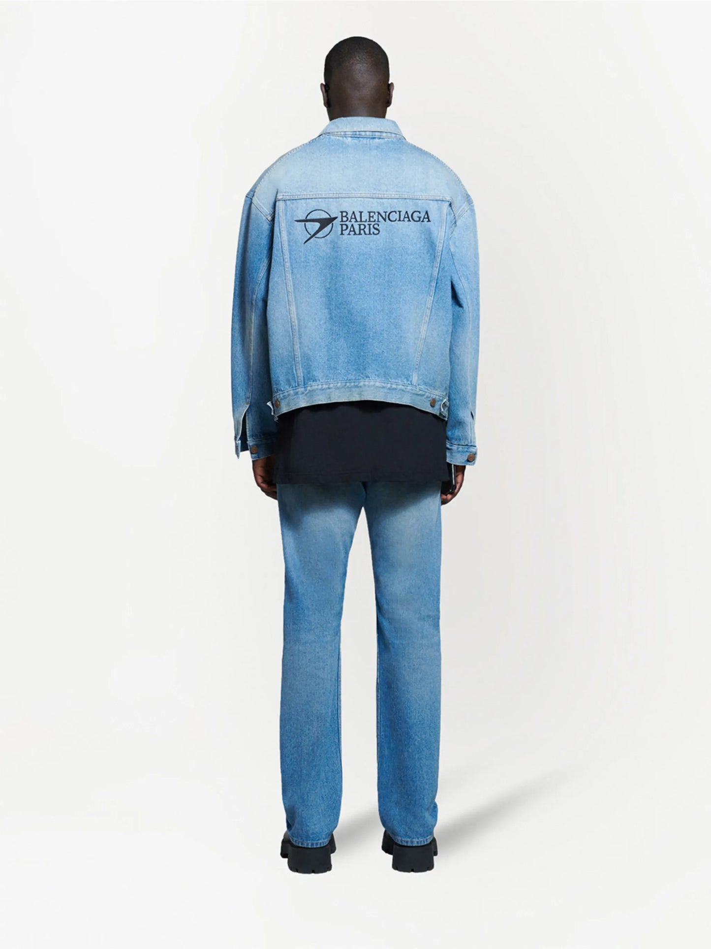 logo-embroidered denim jacket