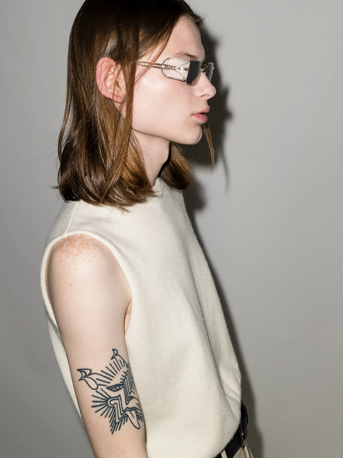 rectangle-frame tinted sunglasses