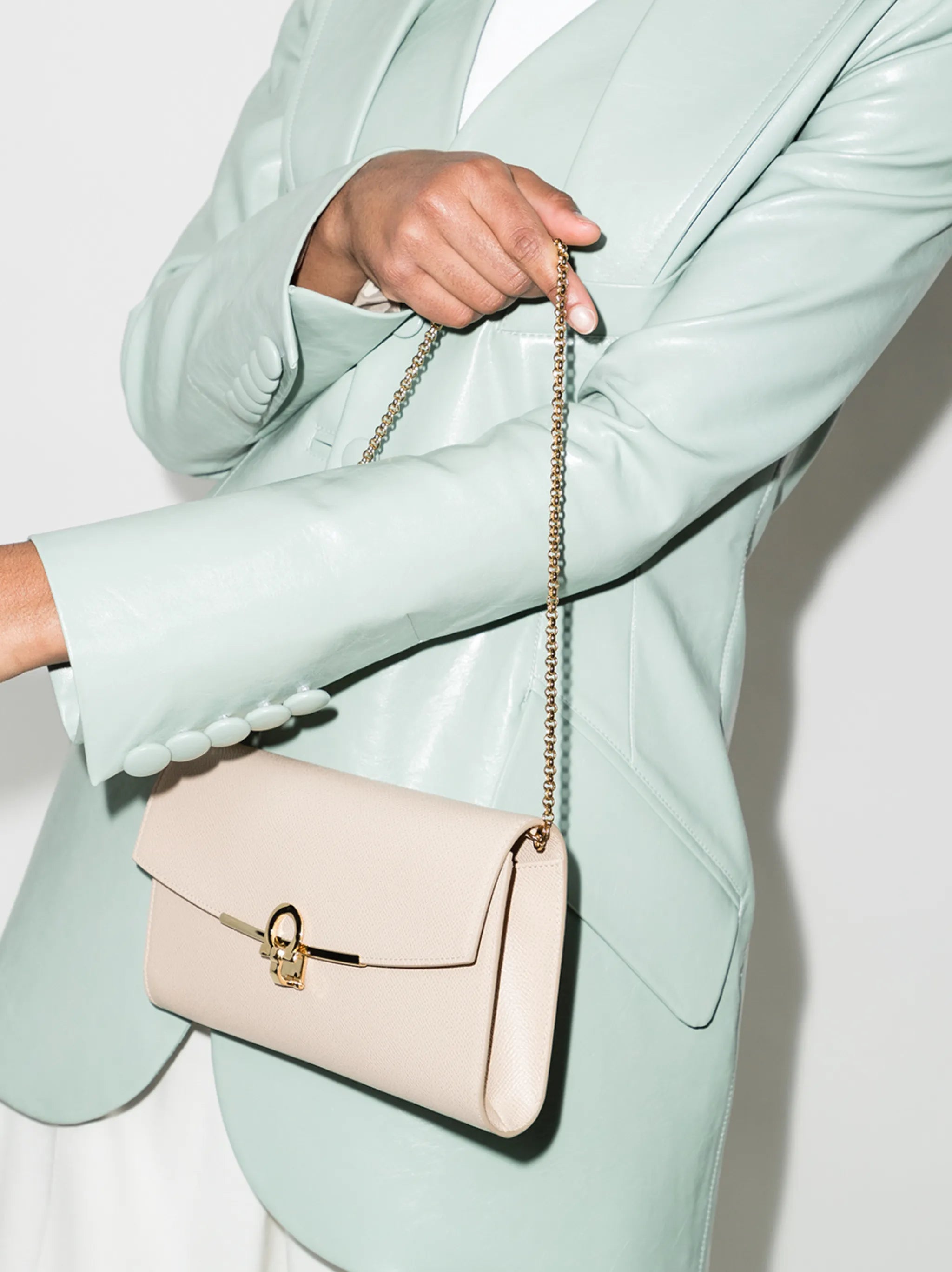 Gancini pebbled-leather clutch bag