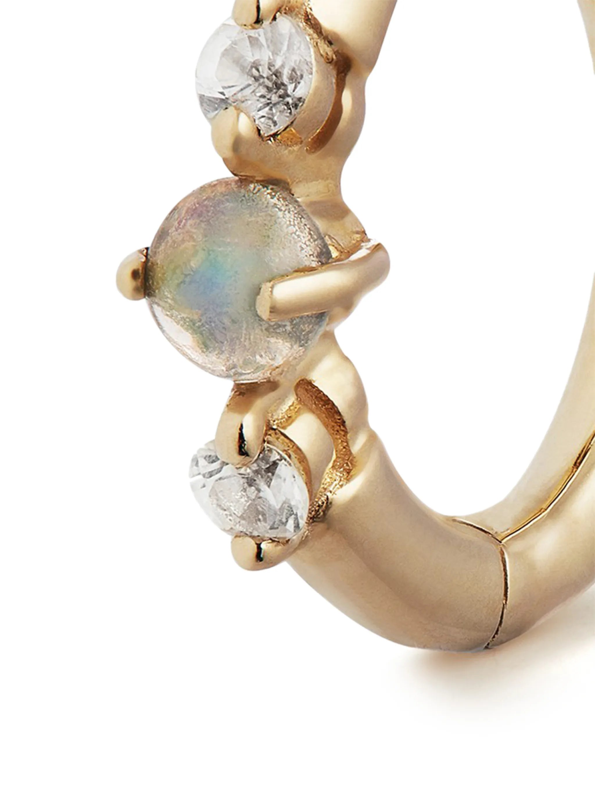 9kt yellow gold opal sapphire earring