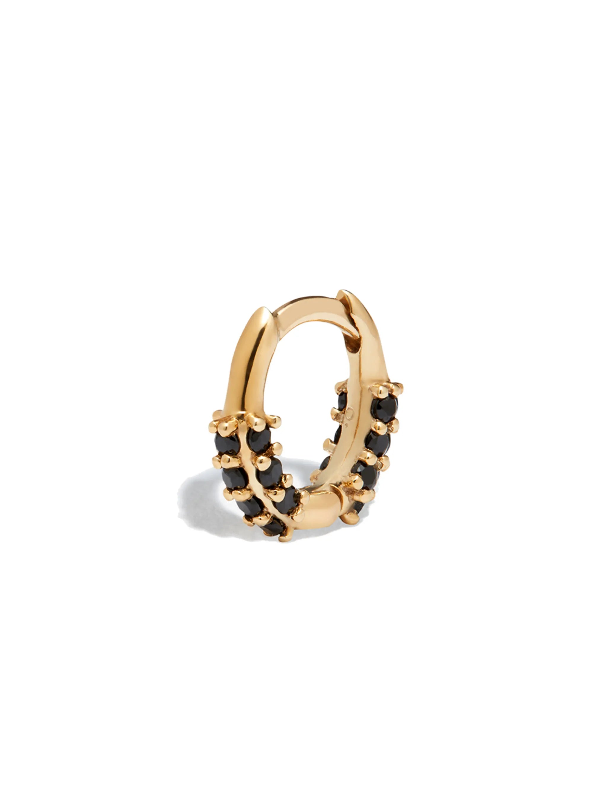 9kt gold onyx single huggie earring