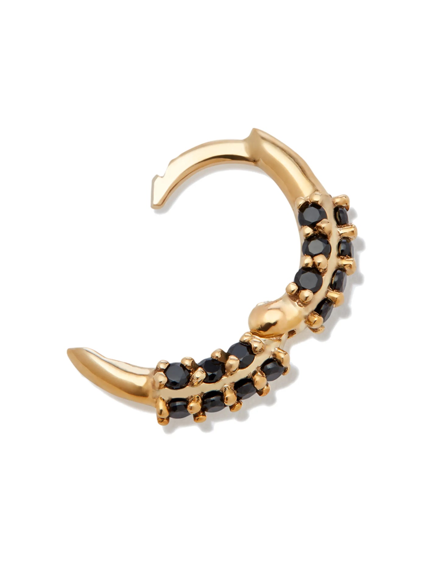 9kt gold onyx single huggie earring
