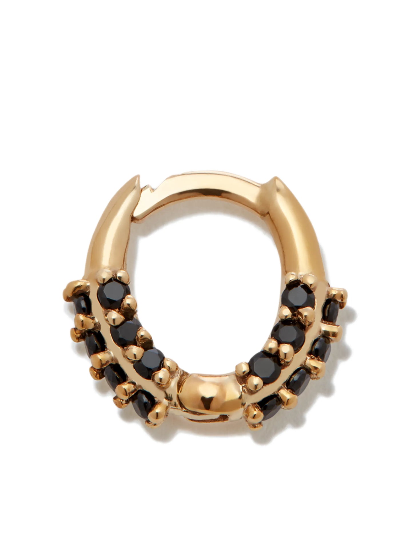 9kt gold onyx single huggie earring