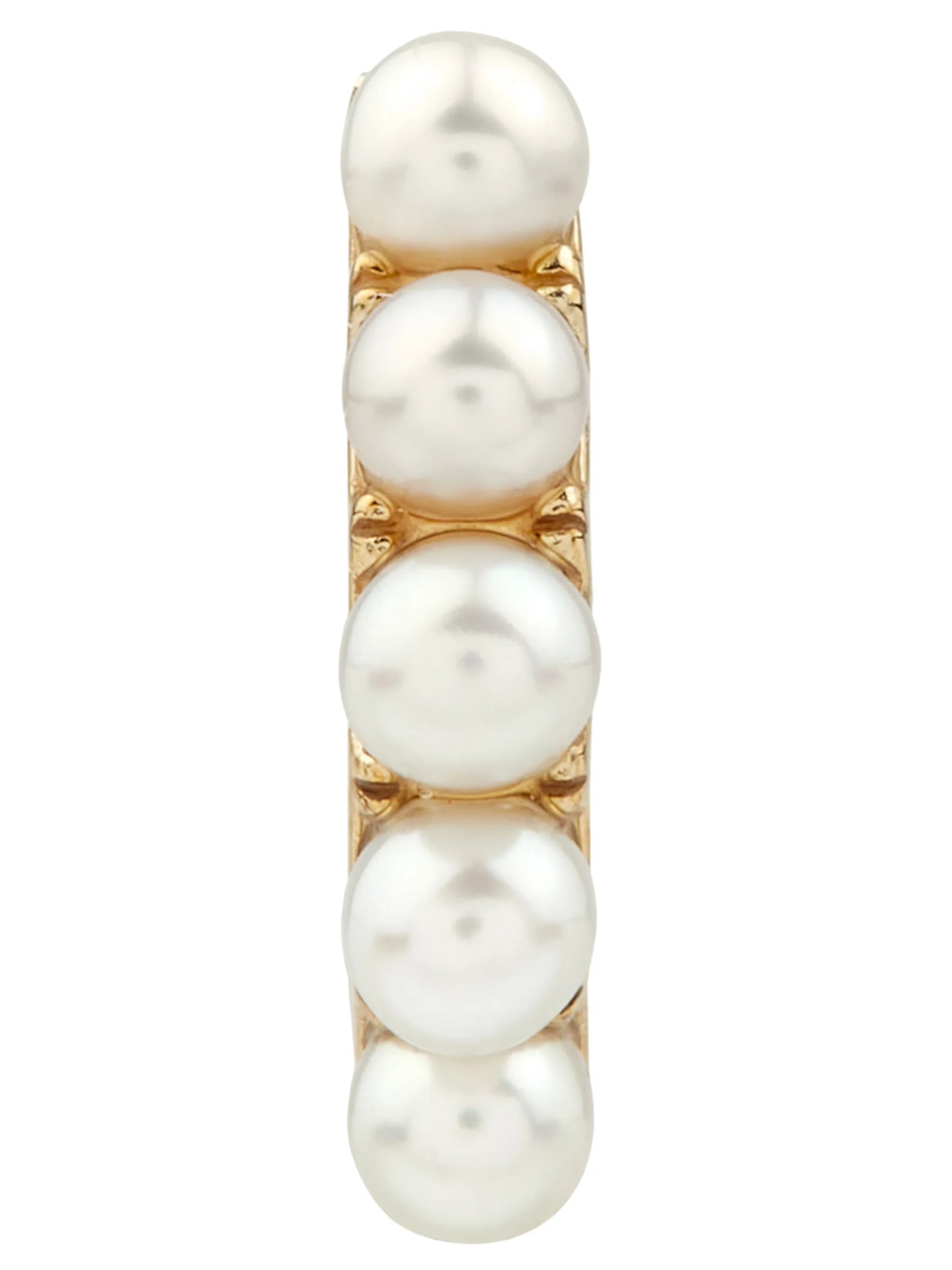 9kt yellow gold pearl huggie hoop