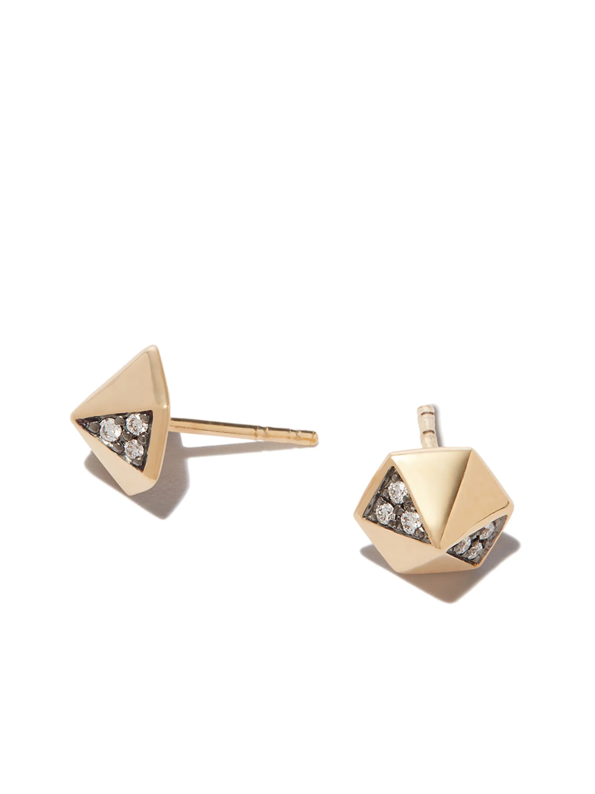 18kt yellow gold hexagon earrings