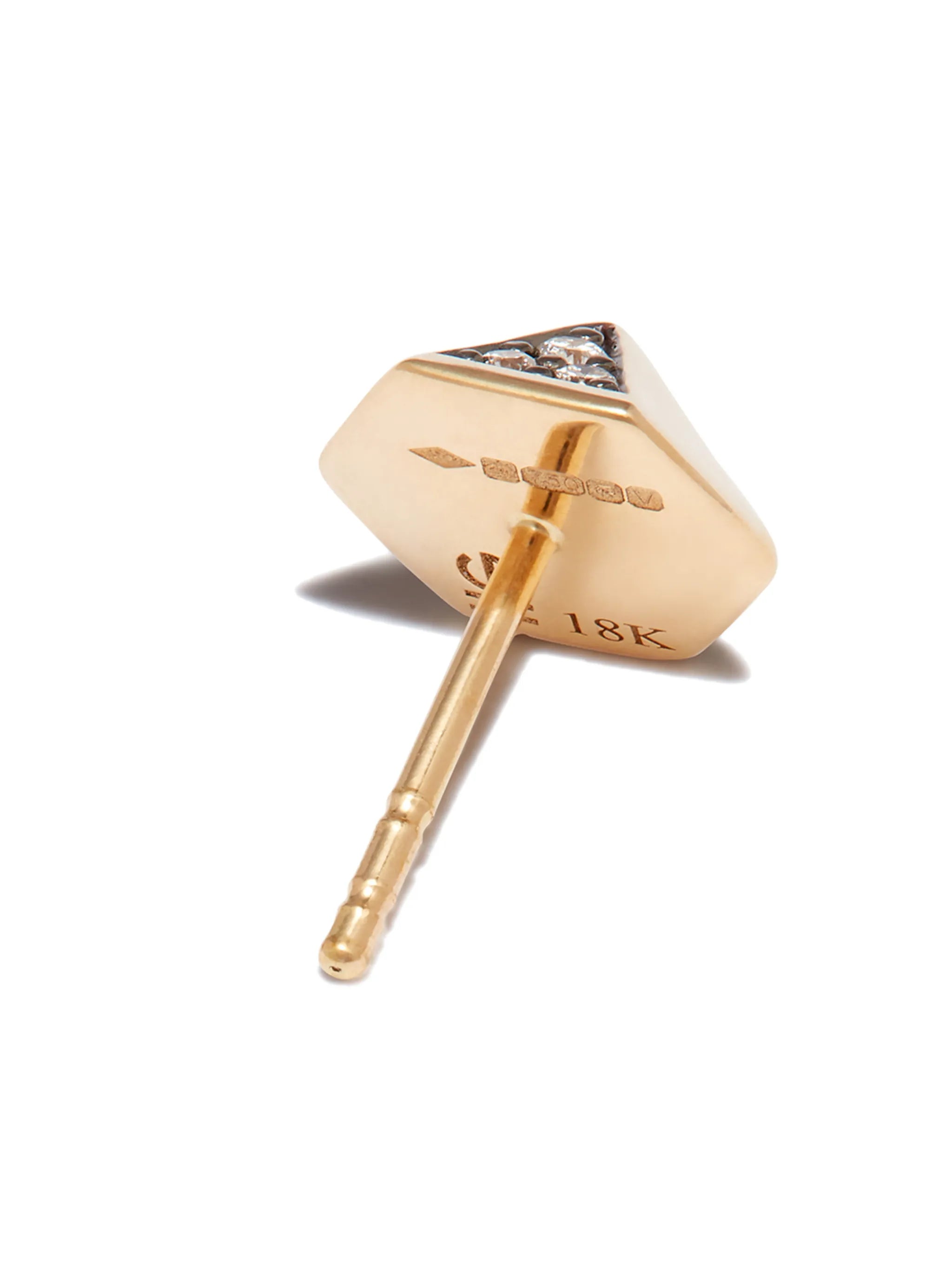 18kt yellow gold hexagon earrings