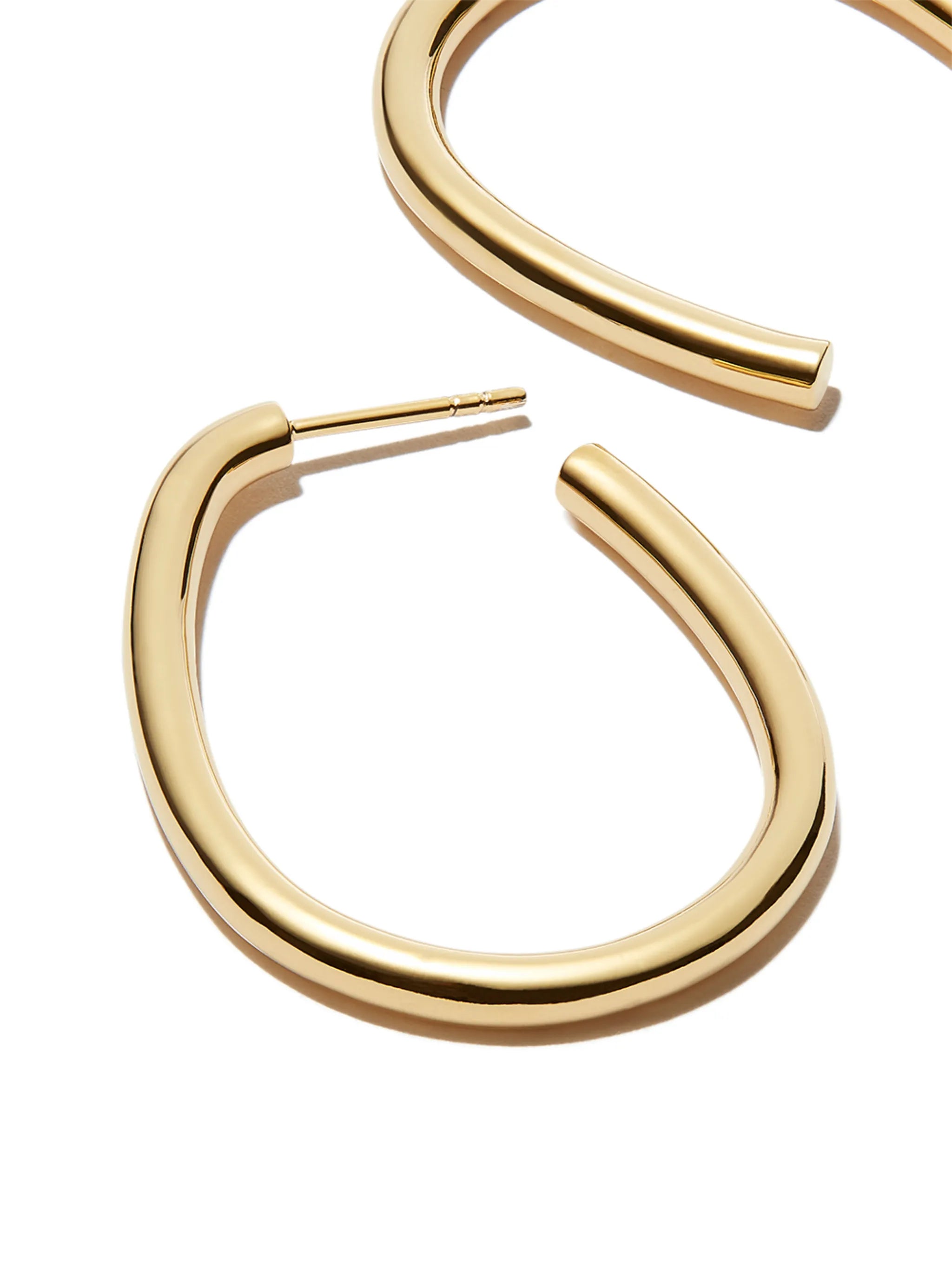 14kt yellow-gold oval hoop earrings