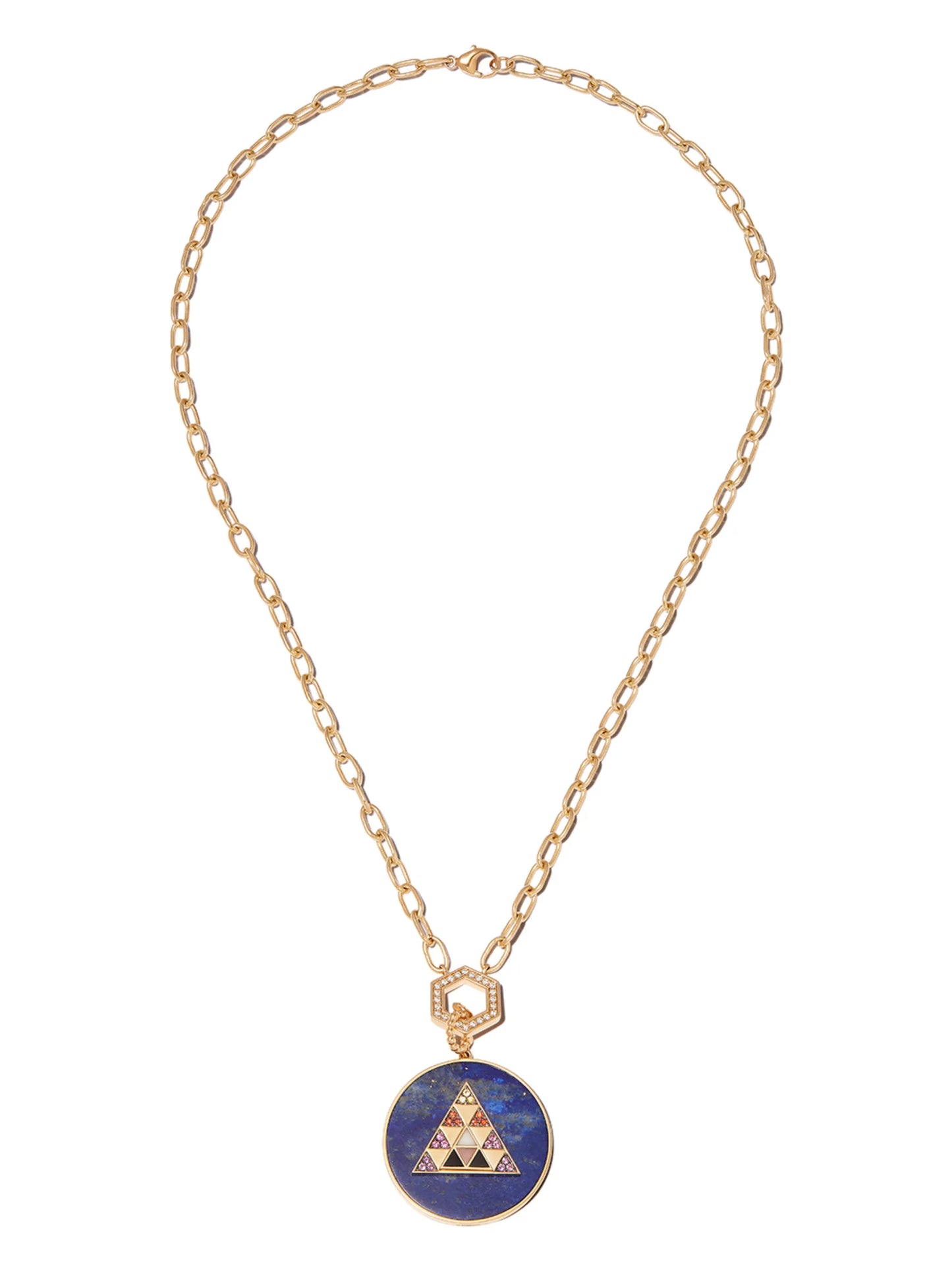 18kt yellow gold lapis lazuli pendant