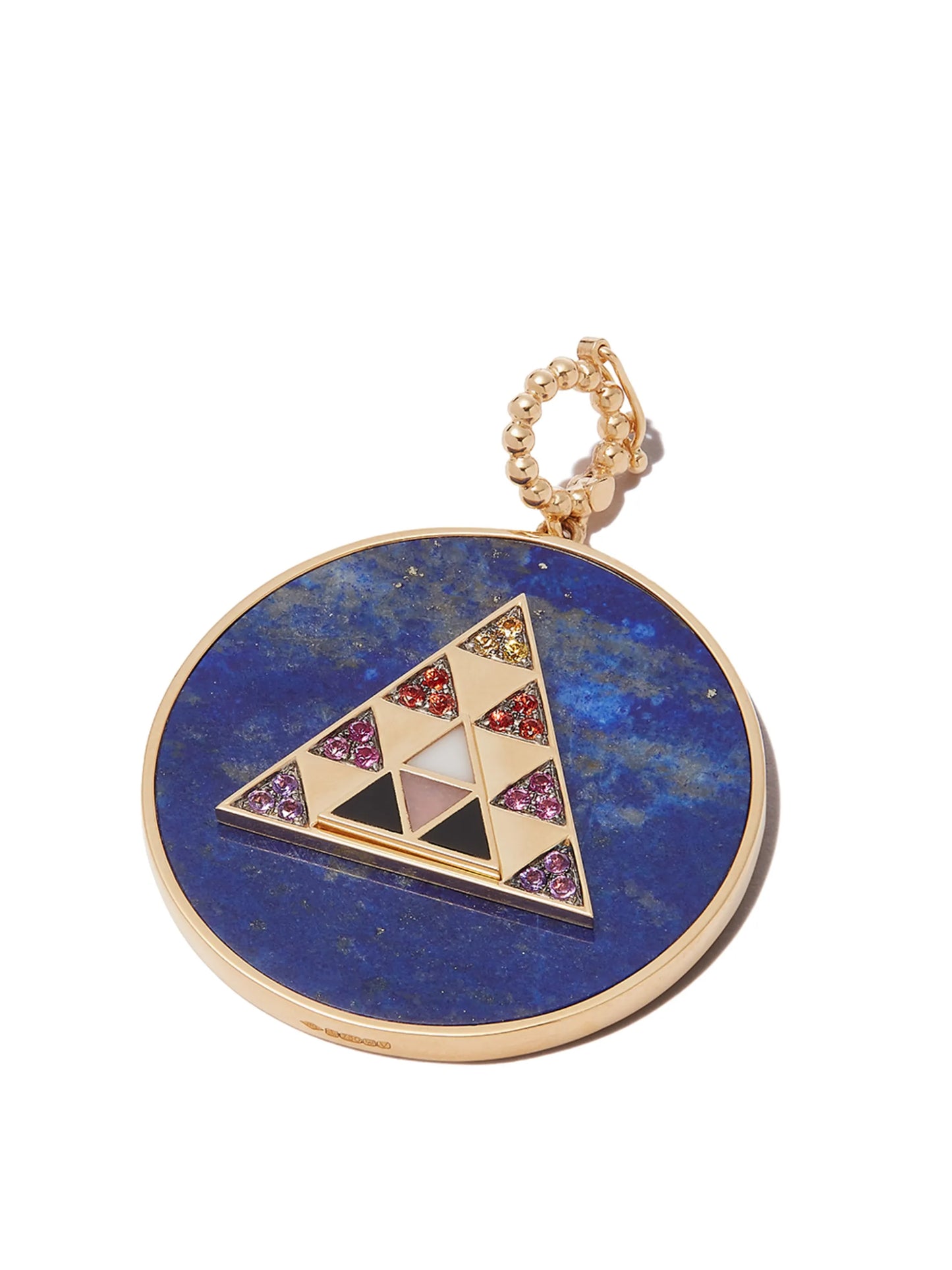 18kt yellow gold lapis lazuli pendant