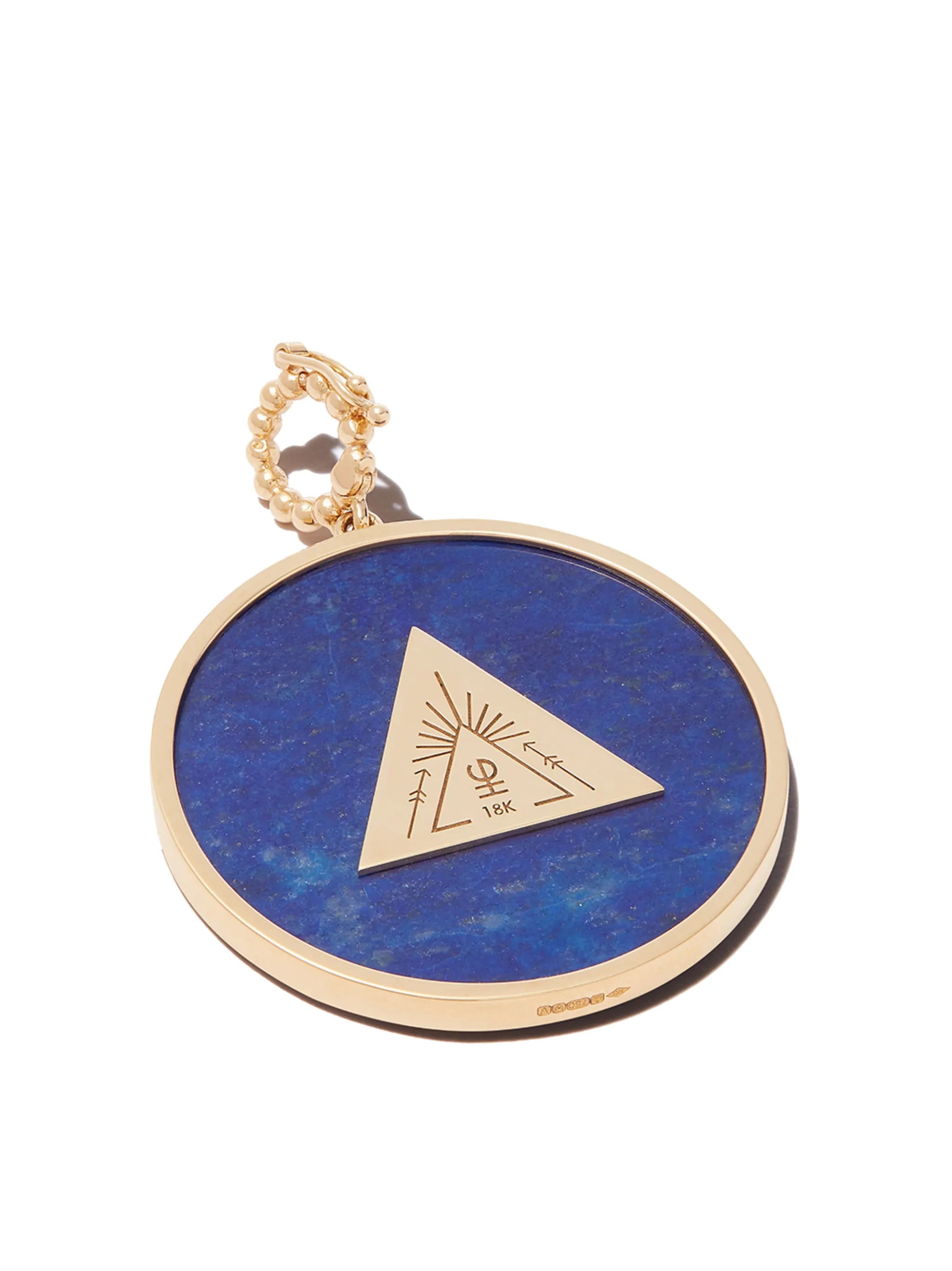 18kt yellow gold lapis lazuli pendant