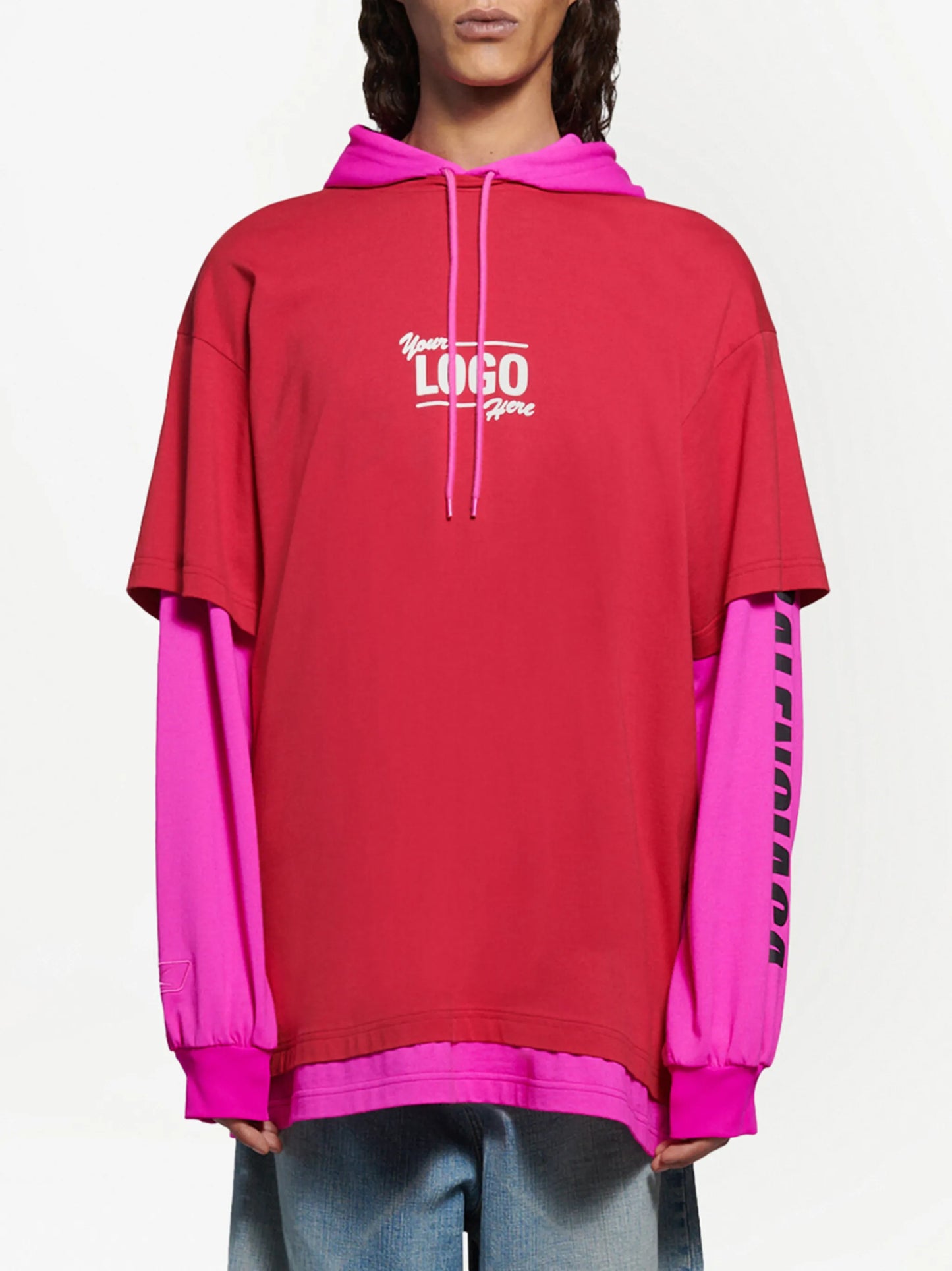 Your Logo Here hooded T-shirt
