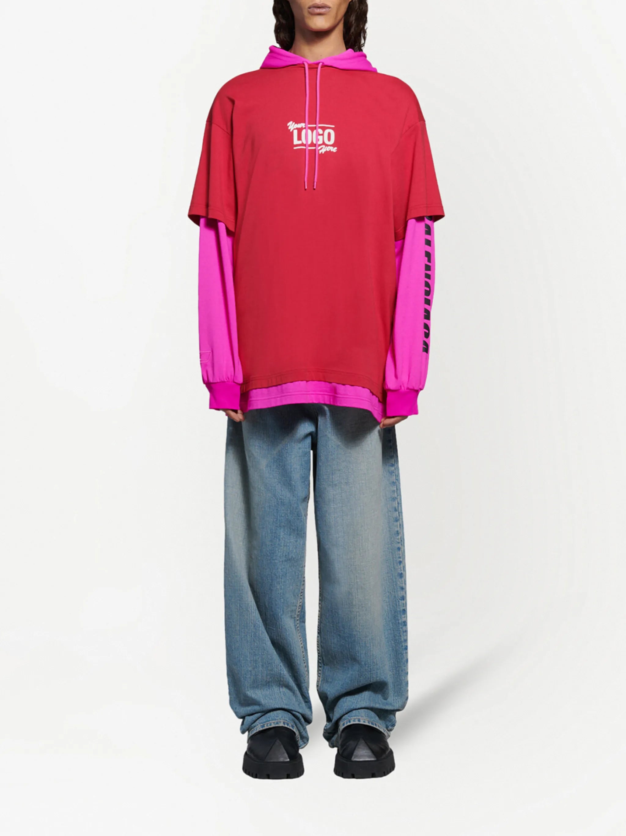 Your Logo Here hooded T-shirt
